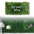 NatraHedge 20''X40'' Artificial Kauai Living Wall Grass Wall Decor, 5Pcs (28SqFt) Hedge Leaf Grass Panels for Indoor, Outdoor, Garden and Balcony Privacy Fence Screen