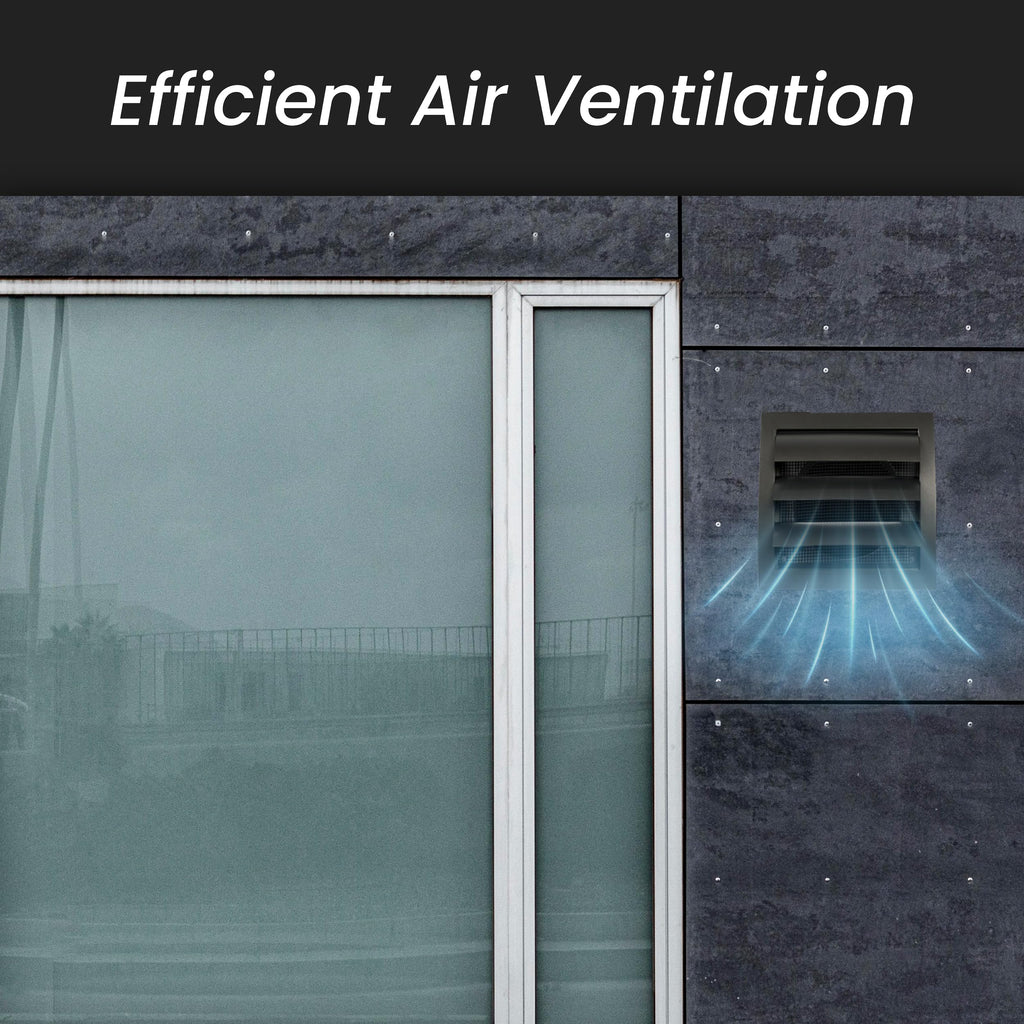 Repa Market 4 Inch Anthracite Dryer Vent Hood/Duct Cover for Walls or Ceiling/ABS Plastic Louvered Air Grille with Built-In Mesh Screen/Exhaust and Dryer Vent Covers for Indoor & Outdoor Use