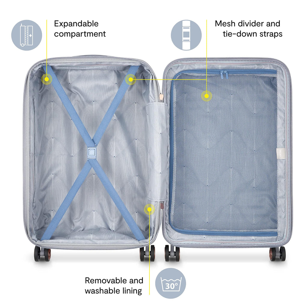 DELSEY PARIS Cruise 3.0 Hardside Expandable Luggage with Spinner Wheels, Black, Carry on 20 Inch