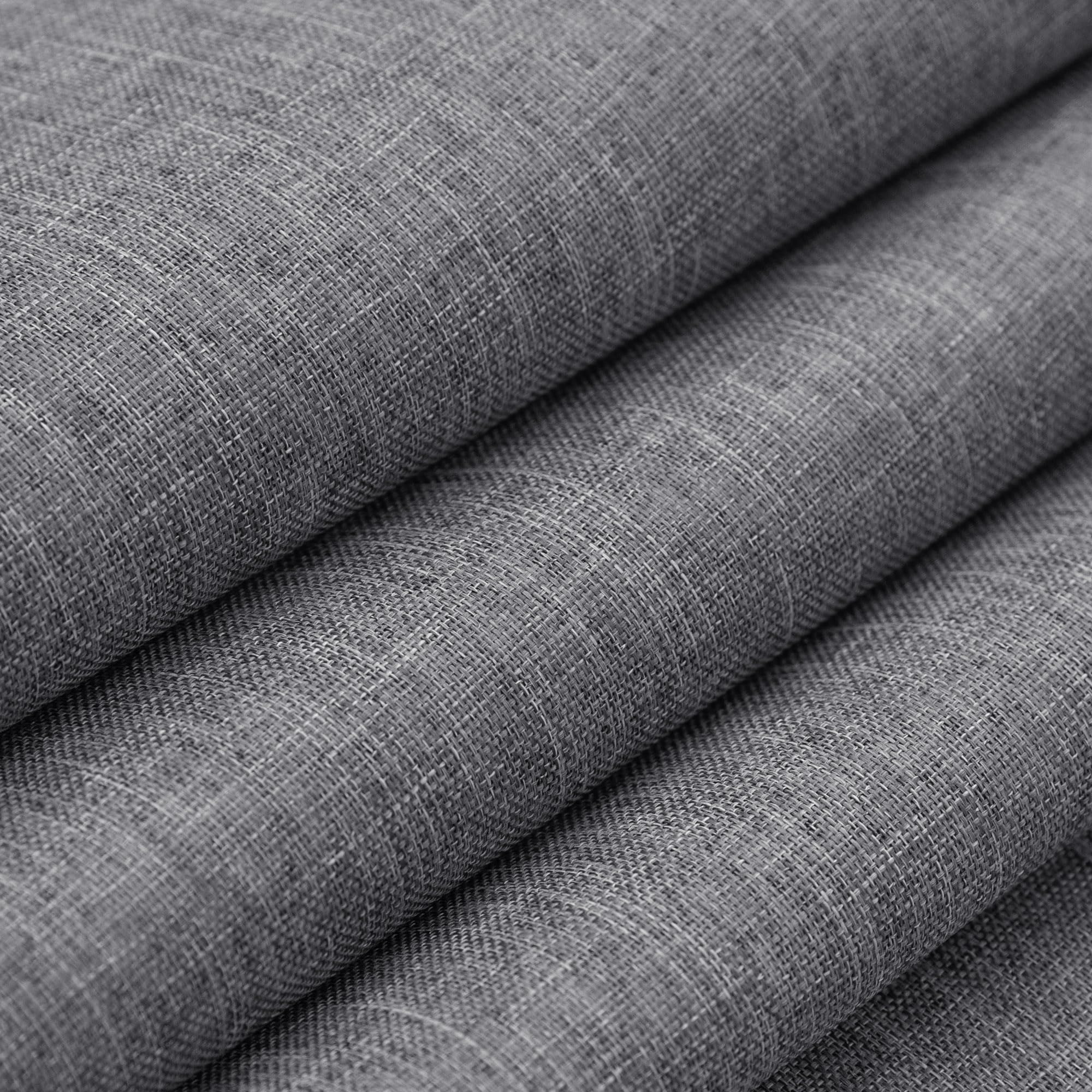 Short Small Linen Blackout Curtains 54 Inch Length 2 Panels Set for Bedroom Living Room Grommet 100% Black Out Linen Drapes Room Darkening Window Curtains 54 Inches Long Dark Gray