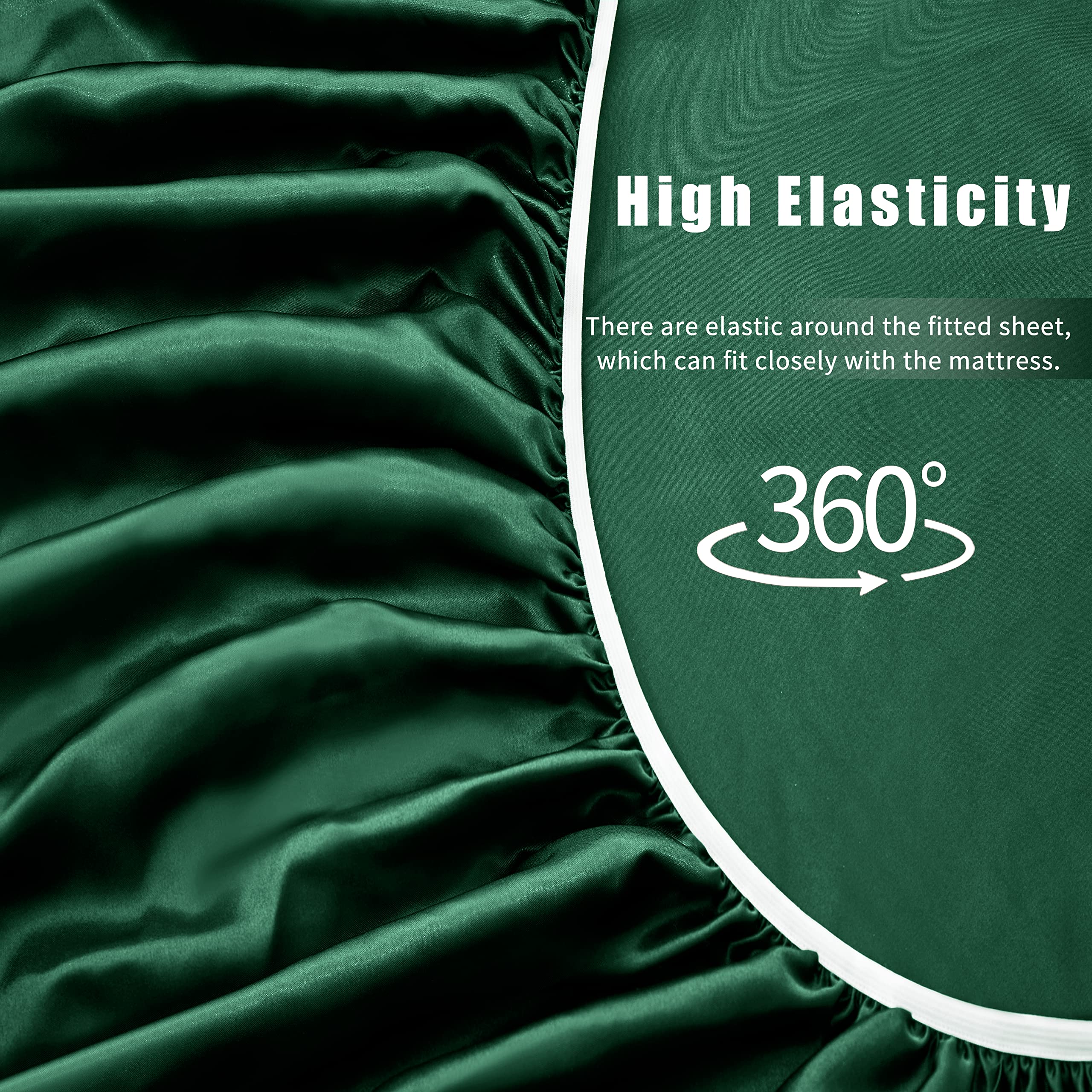 VACVELT 3pcs Beige Satin Sheets Twin Size Bed Set, 15 Inch Deep Pocket Silky Satin Sheet Set, Soft Satin Bedding Set Cooling & Luxury Bed Sheets, 1 Fitted Sheet + 1 Flat Sheet + 1 Pillowcase