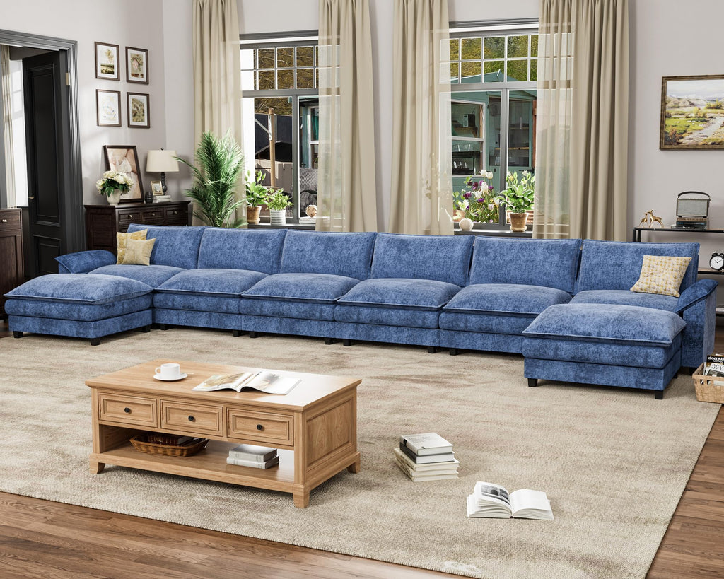 Homall 80" Modular Sectional Sofa, Loveseat Sofa Couch with Double-Layer Cushion, DIY Combination Chenille Deep 2-Seat Cloud Couch for Living Room, Apartment (Bright Grey, Loveseat Sofa)