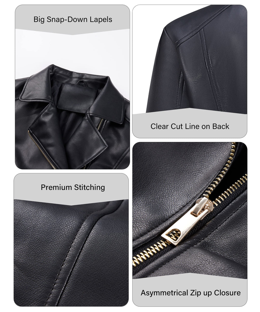 Bellivera Women's Faux Leather Casual Jacket 2026 Spring Trendy Motorcycle Outfits Lightweight Classic Coat