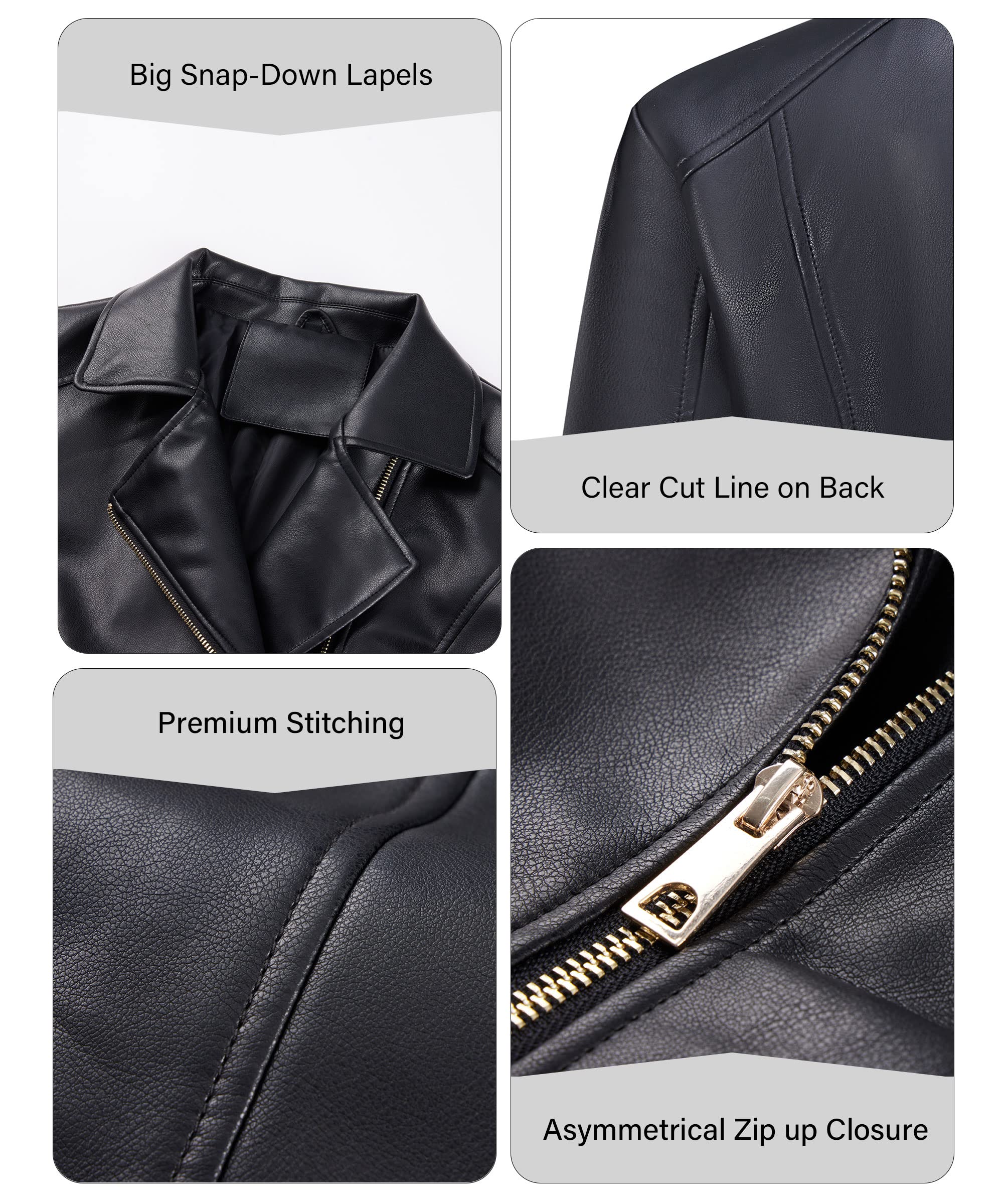 Bellivera Women's Faux Leather Casual Jacket 2026 Spring Trendy Motorcycle Outfits Lightweight Classic Coat