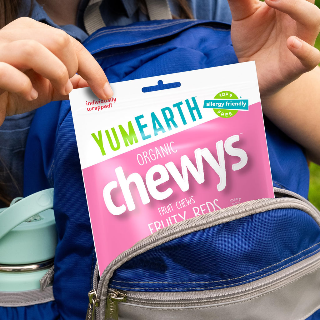YumEarth Organic Chewys Fruity Reds, 5oz Non GMO, Gluten Free, Vegan, Dye Free Candy - Allergen Friendly