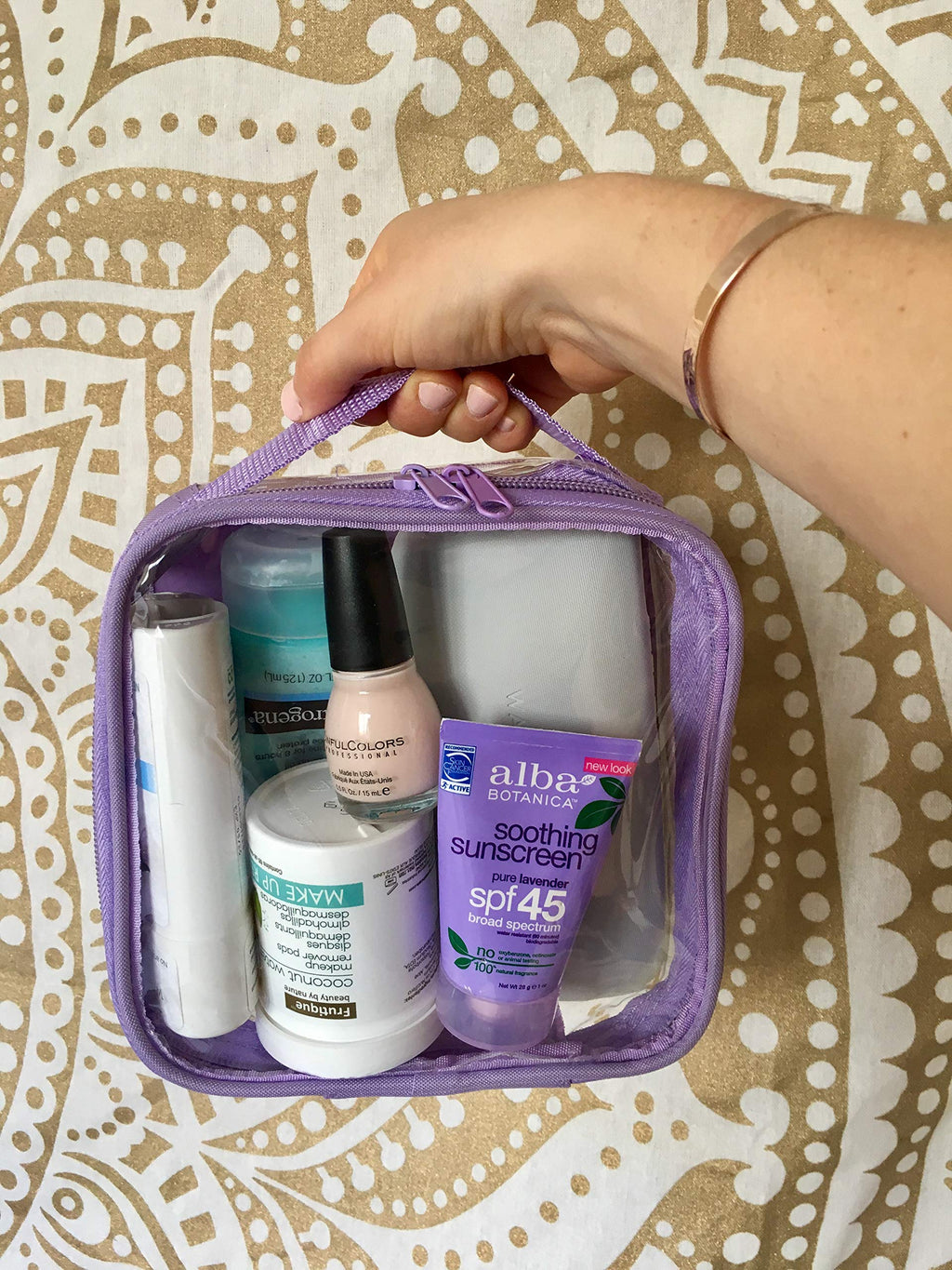 EzPacking Clear TSA Approved 3-1-1 Travel Toiletry Bag for Carry On/Quart Size Transparent Liquids Pouch for Airport Security/Reusable See Through Vinyl & PVC Plastic Organizer Men Women (Black)