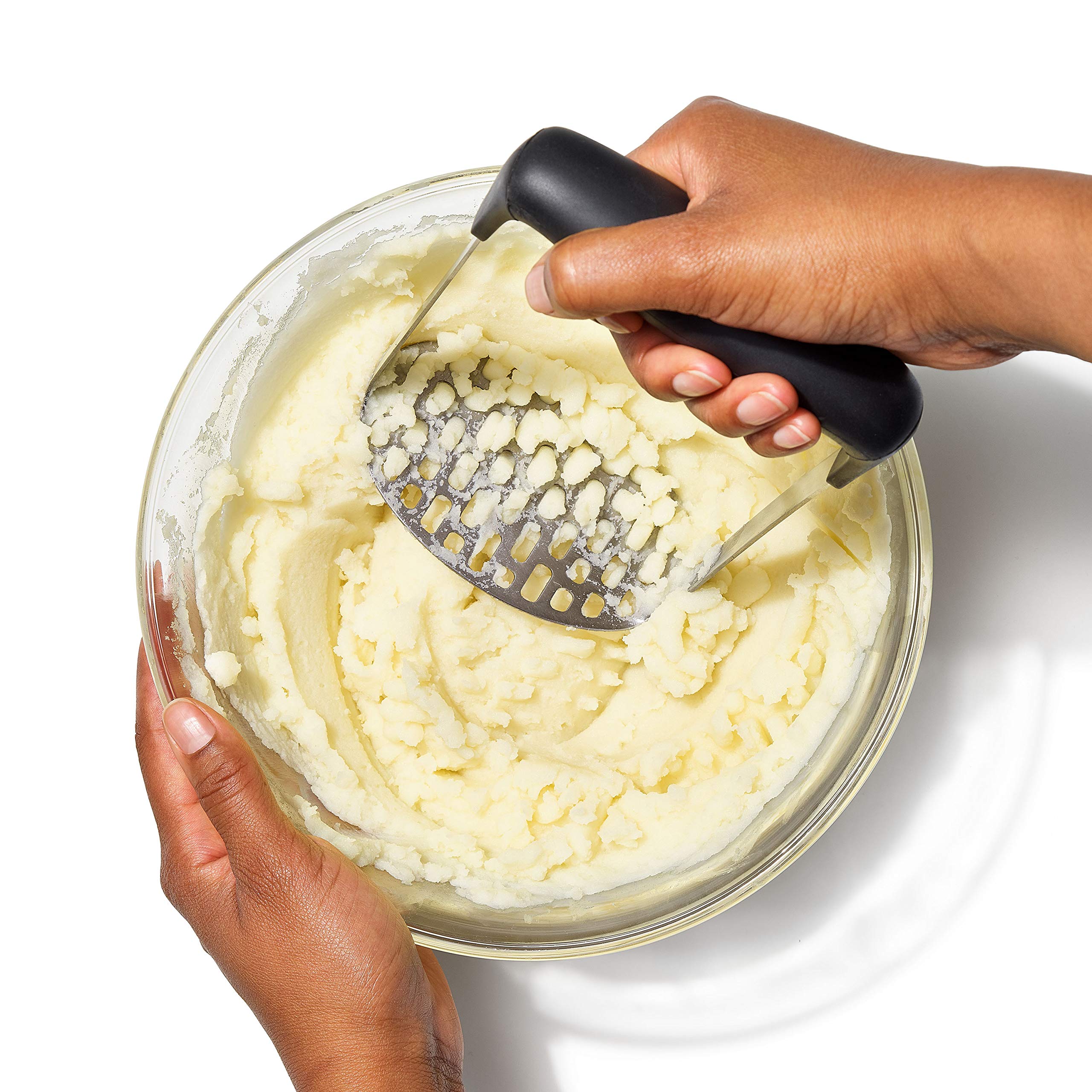 OXO Good Grips Stainless Steel Smooth Potato Masher + OXO Good Grips Pro Swivel Peeler Bundle