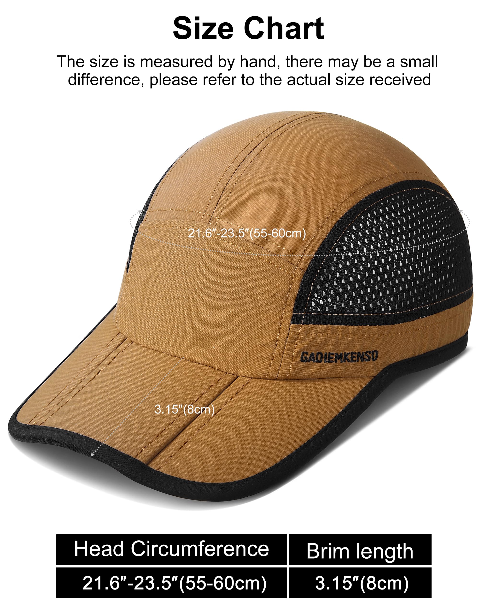 GADIEMKENSD Mens Folding Outdoor Hat Long Brim UPF 50+ Sun Protection