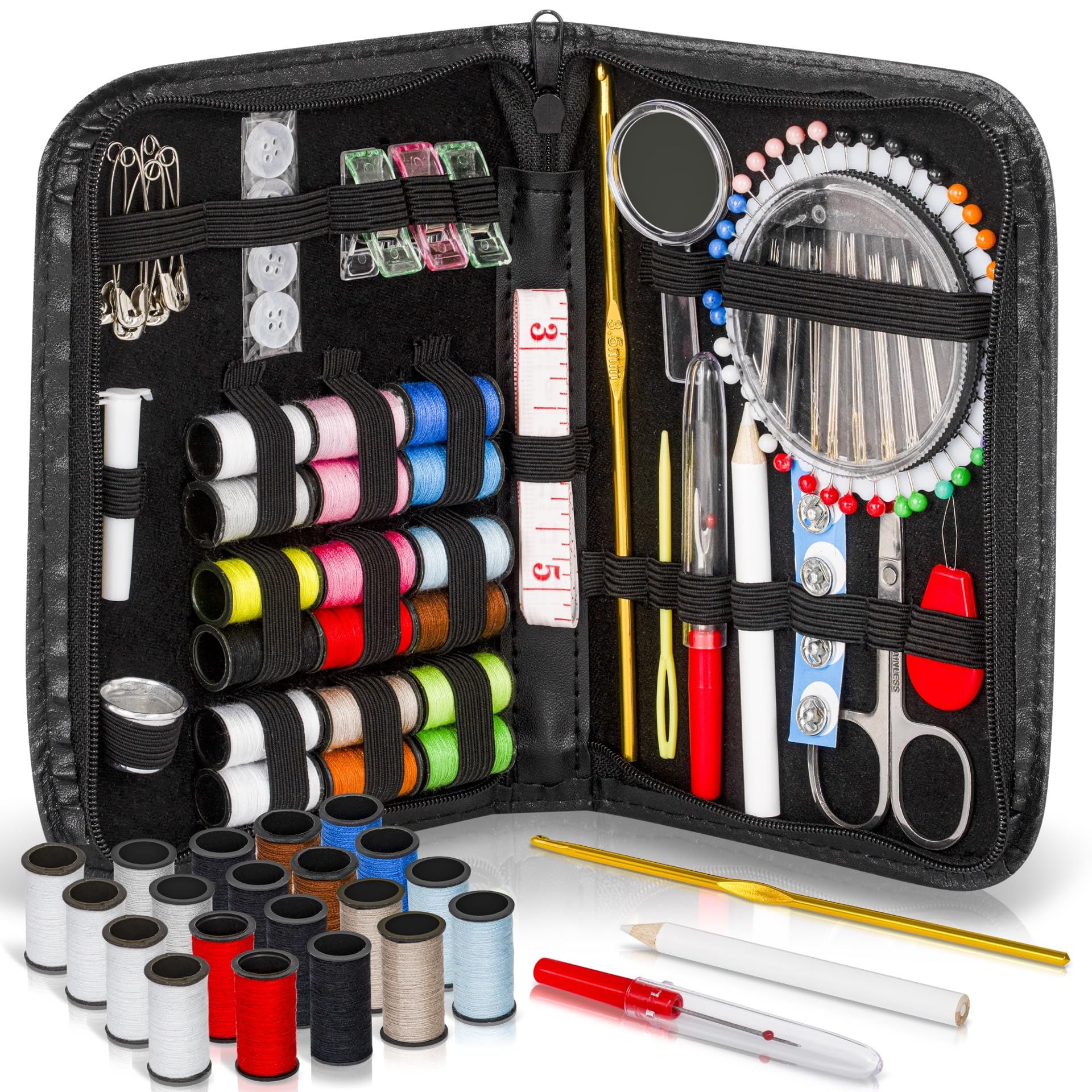 ARTIKA Travel Sewing Kit, 59-Piece Portable Kit for Travel, Includes Scissors, Thread, Tape Measure - Sewing Accessories and Supplies