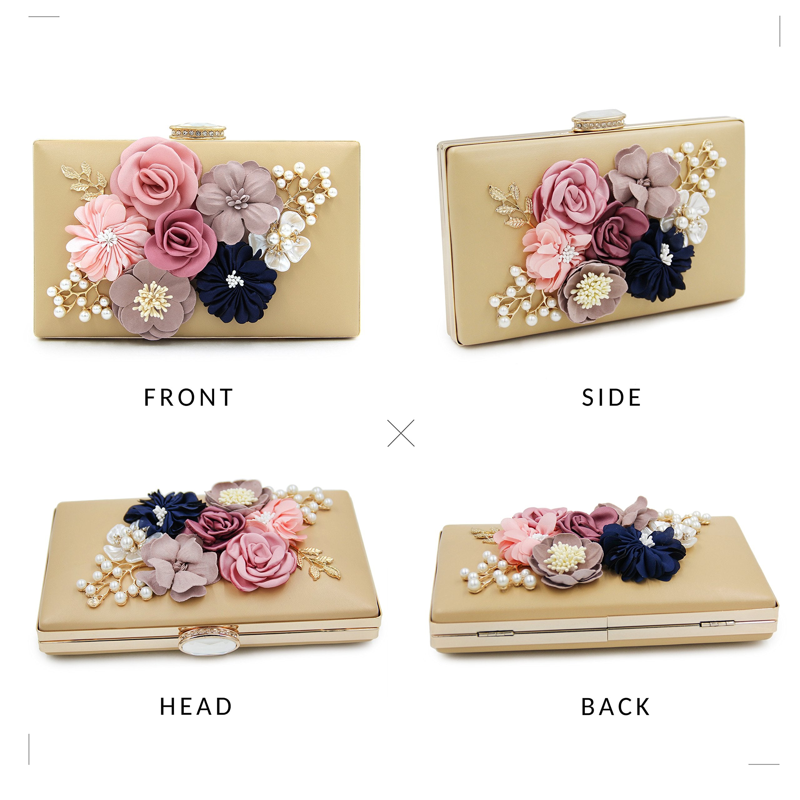 Evening Bag for Women, Flower Wedding Evening Clutch Purse Bride Floral Clutch Bag