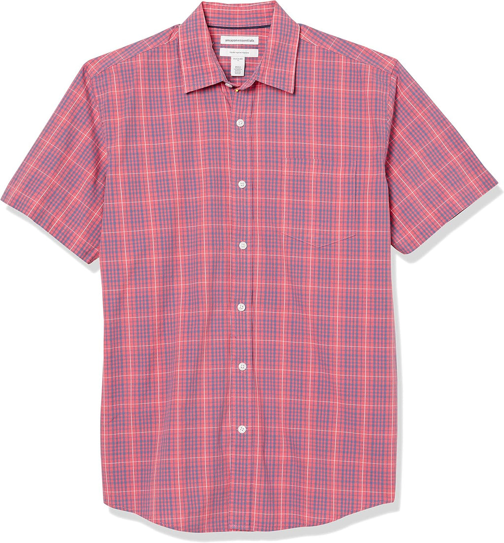 Amazon Essentials Men's Regular-Fit Short-Sleeve Poplin Shirt
