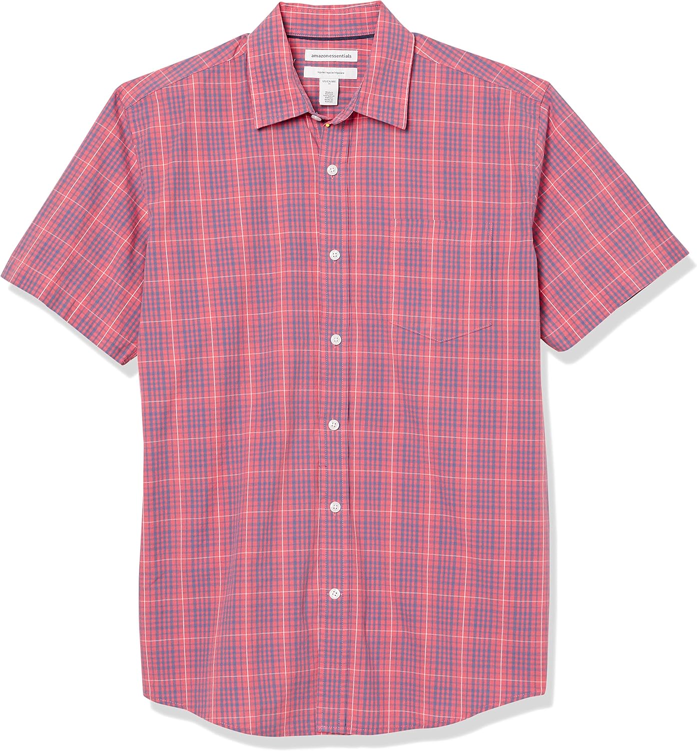 Amazon Essentials Men's Regular-Fit Short-Sleeve Poplin Shirt