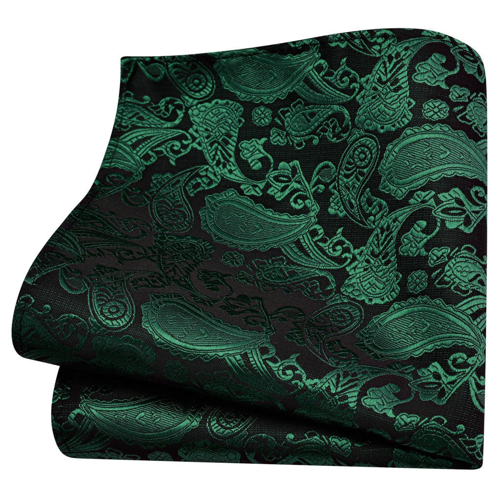 GUSLESON 3.15"（8cm） Mens Paisley Tie and Lapel Pin Necktie Hankerchief Cufflinks Set for Men