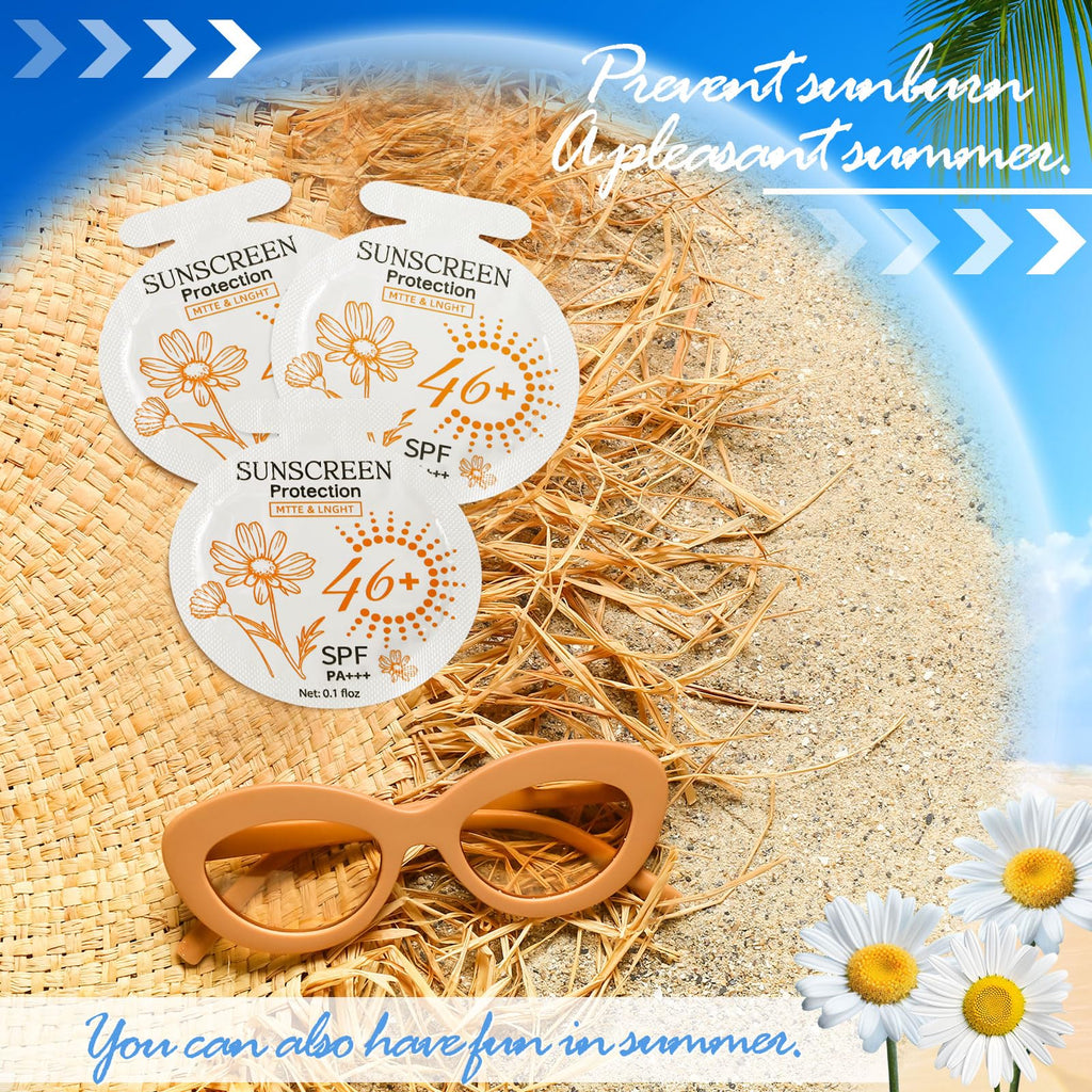 30 Pcs Sunscreen Bulk Mini Travel Size Sunscreen Packets SPF 46+ Summer Party Gifts for Women Girl