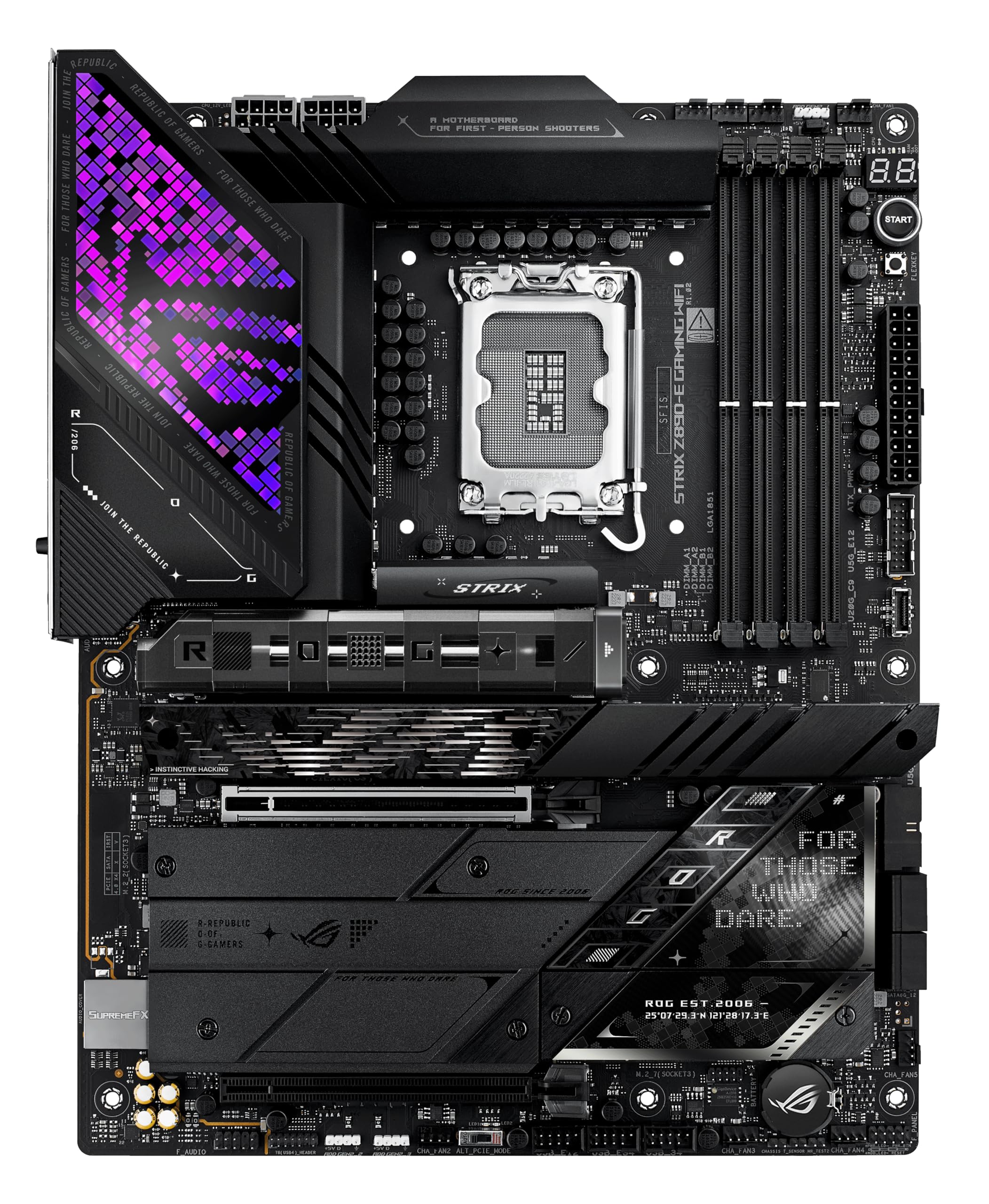 ASUS ROG Strix Z790-E Gaming WiFi 6E LGA 1700(Intel 14th,13th&12th Gen) ATX gaming motherboard(PCIe 5.0, DDR5,18+1 power stages,2.5 Gb LAN,Thunderbolt 4,5xM.2, 1xPCIe 5.0 M.2,Front panel USB 3.2 port)