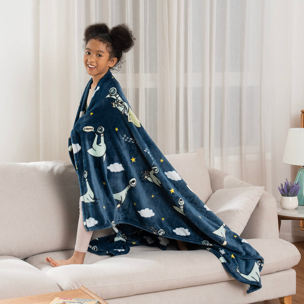 Berkshire Blanket VelvetLoft® Luxury Soft Polyester Throw Blanket, Don’t Let The Pigeon Drive The Bus, 50 x 70in(Official Mo Willems® Product)