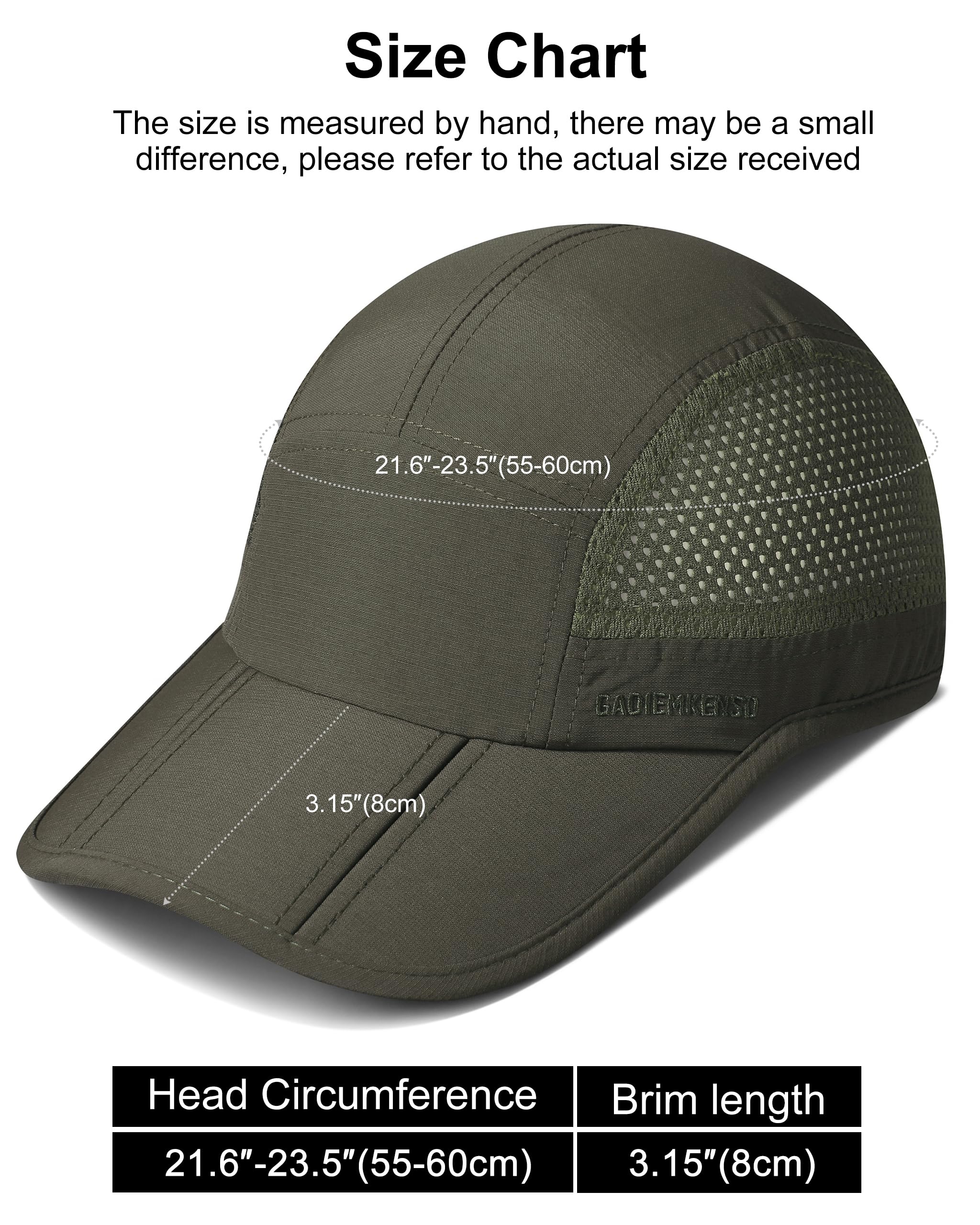 GADIEMKENSD Mens Folding Outdoor Hat Long Brim UPF 50+ Sun Protection