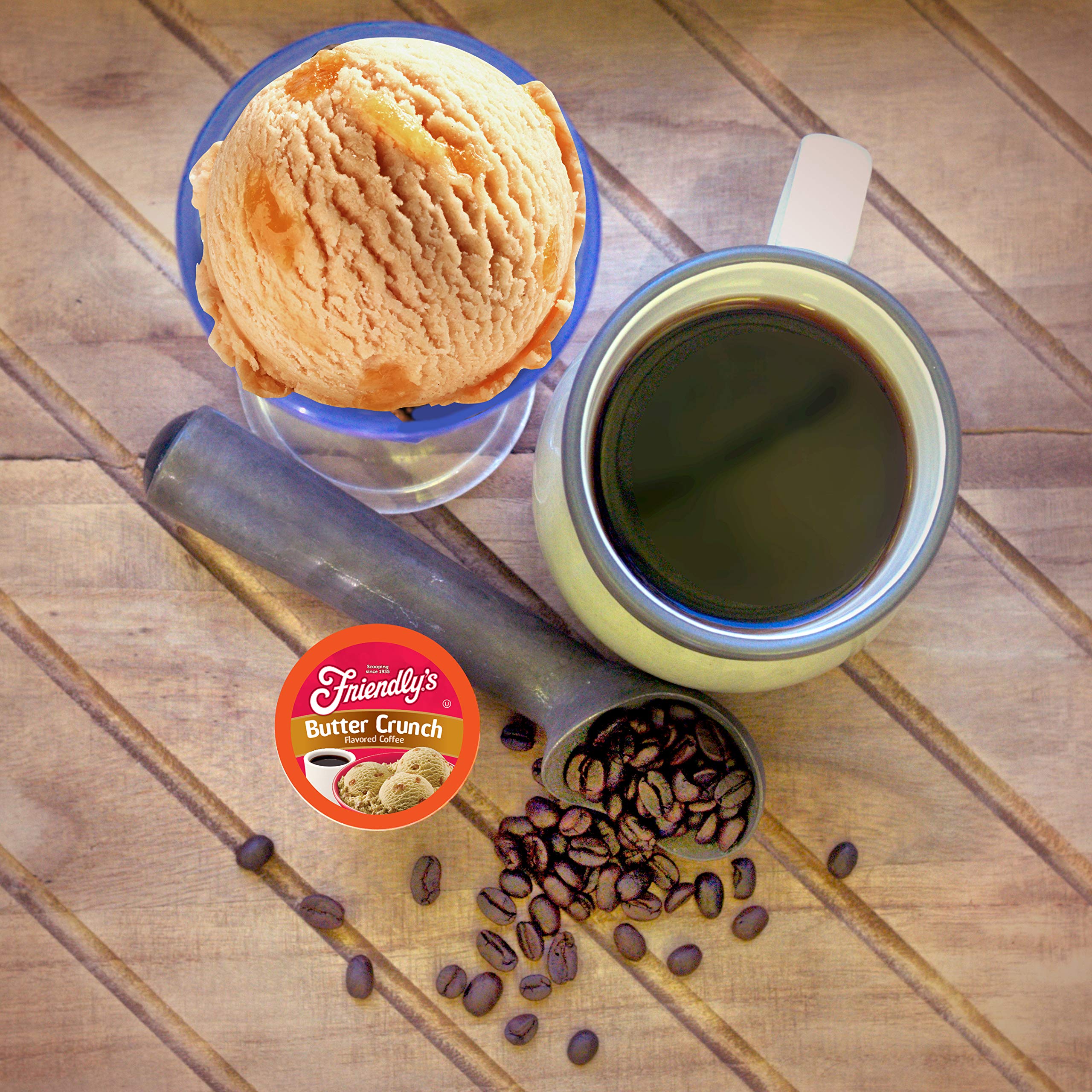 Friendly's Coffee Pods Assorted Flavored Ice Cream Variety Pack Compatible with Keurig K Cup Brewers, Assorted Variety Pack, 40 Count (Pack of 1)