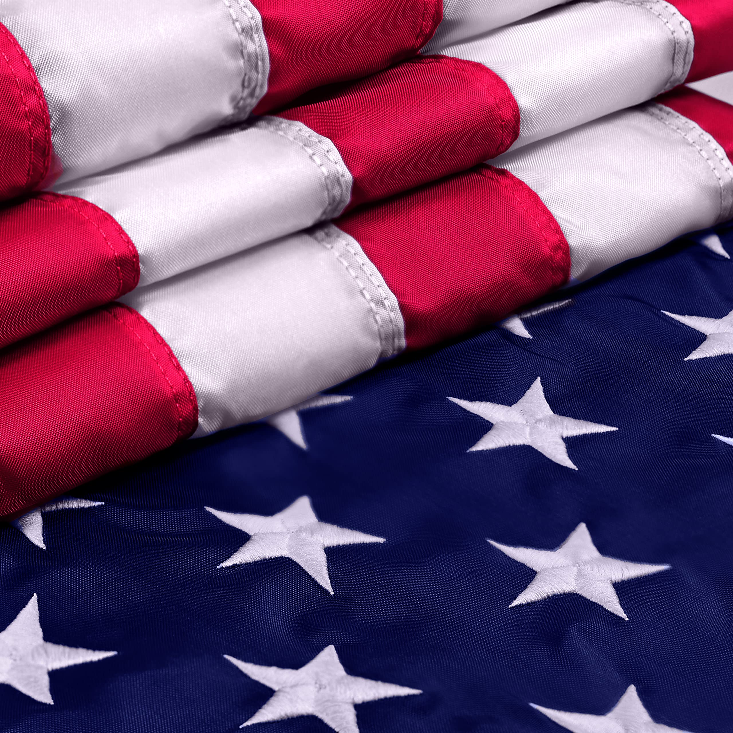 2X3 American Flag for Outside | American Flag Made in USA Heavy Duty American Flags for Outside 2X3 with Embroidered Stars and Sewn Stripes - All Weather US