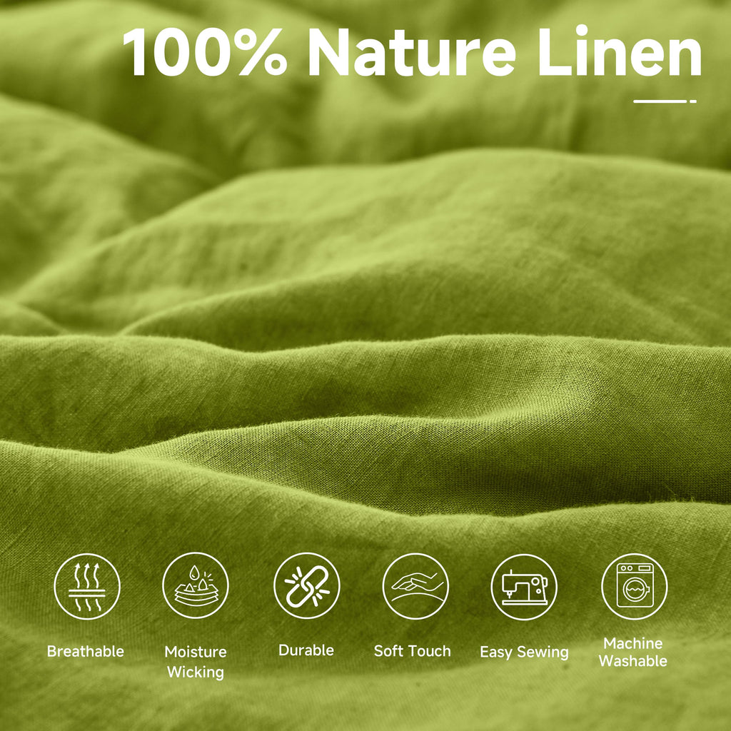 Simple&Opulence 100% Nature Pure Linen Fabric 78 Inch by The Yard, Plain Solid Color Linen Fabric for Sewing, Embroidery, Clothing, Needlework, Bag, Tablecloths, Garments Craft Accessories(Dusty Blue)