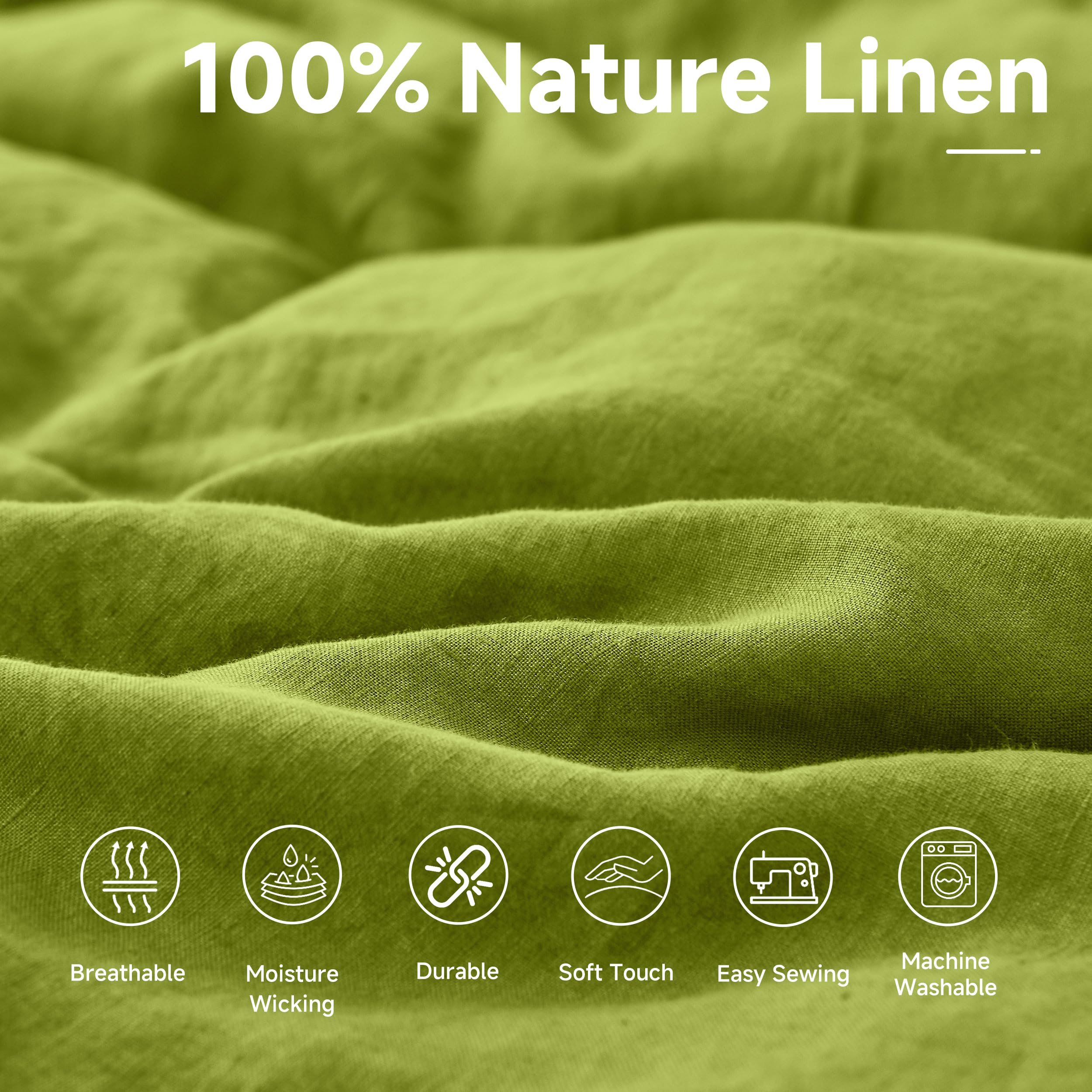 Simple&Opulence 100% Nature Pure Linen Fabric 78 Inch by The Yard, Plain Solid Color Linen Fabric for Sewing, Embroidery, Clothing, Needlework, Bag, Tablecloths, Garments Craft Accessories(Dusty Blue)