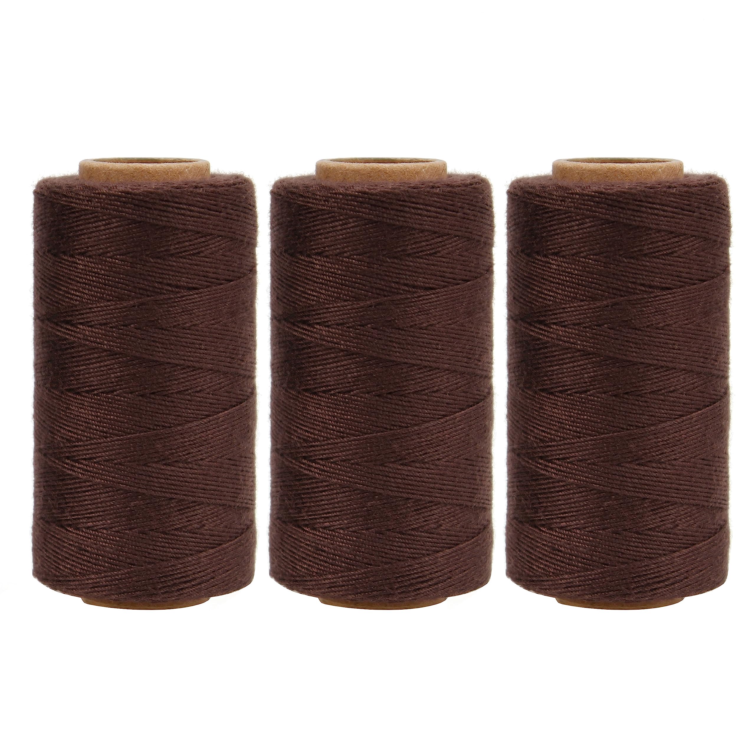 Lusecarl Polyester Thread 110 Yards Each Spool for Hair Extensions 3 Rolls Hair Weave Sewing Threads for Hand Sewing, Hair Extensions, Making Wigs DIY (3 Thread, Black)
