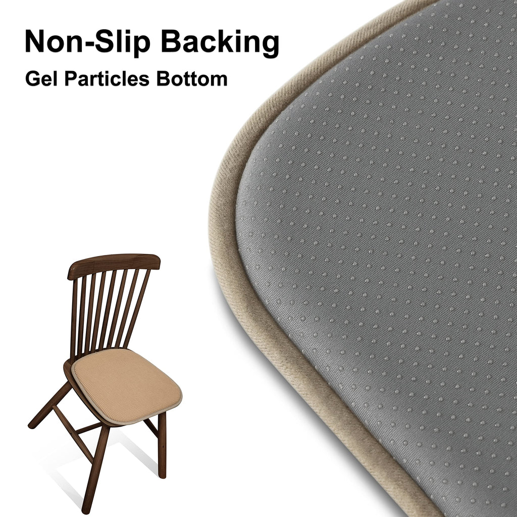 Shinnwa Dining Chair Cushions 2 Pack, Non Slip Indoor Chair Pads, U-Shaped Kitchen Seat Cushions, Set of 2, 15 x 16 Inches, Black