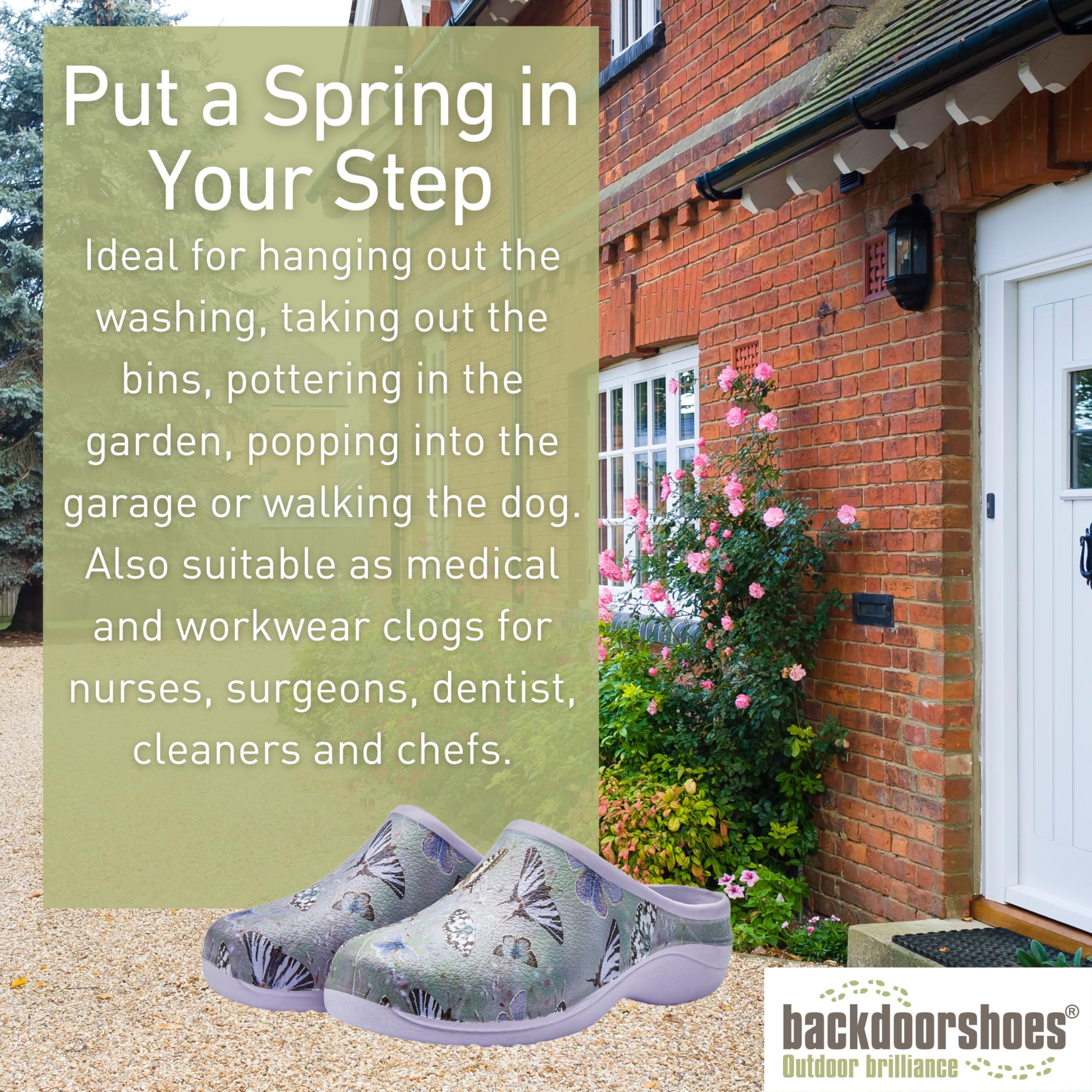 Backdoorshoes Waterproof Premium Garden Clog Shoes for Women with Arch Support