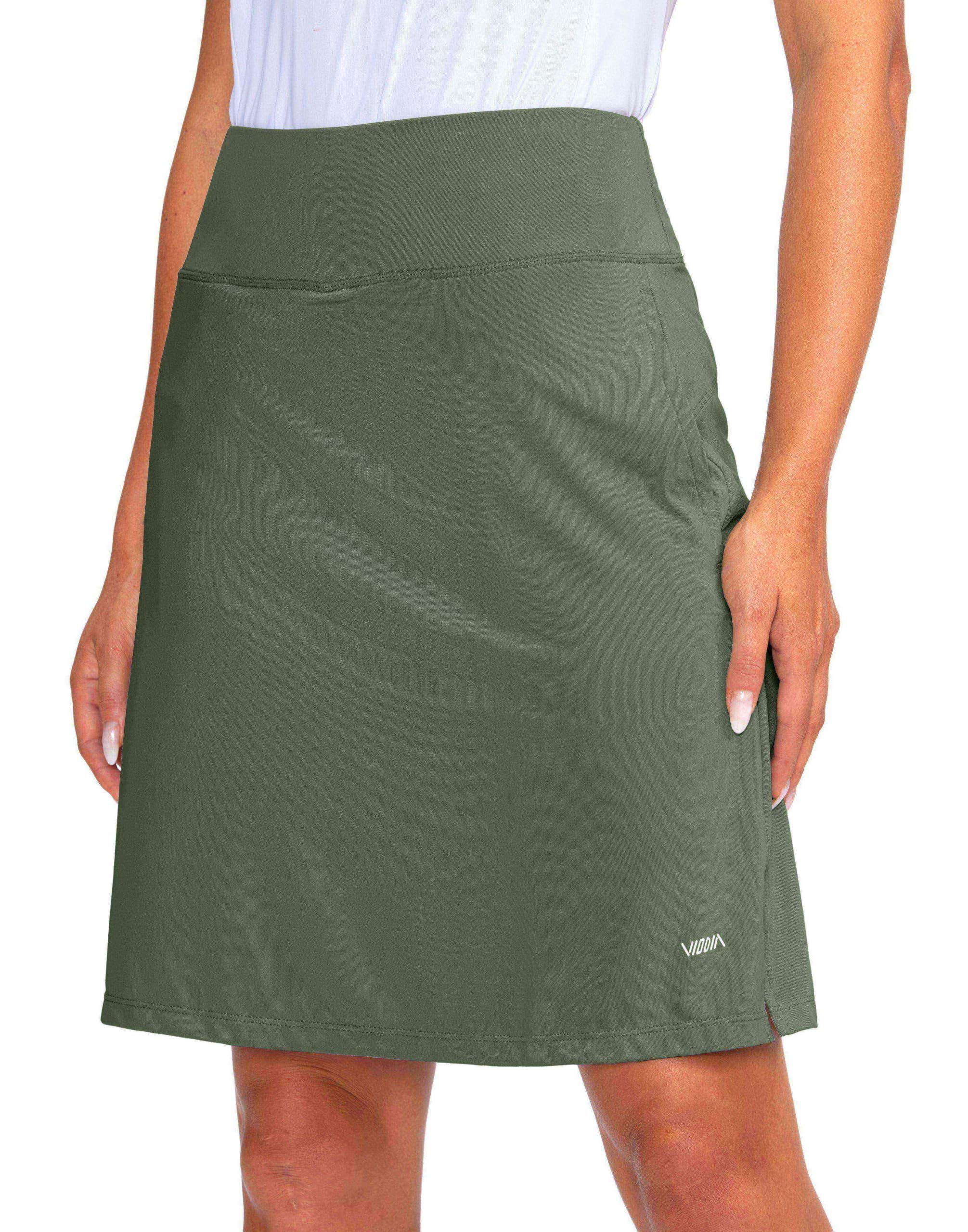 Viodia Women's 20" Knee Length Skorts Skirts UPF50+ Athletic Tennis Golf Skirt for Women Casual Summer Skirts