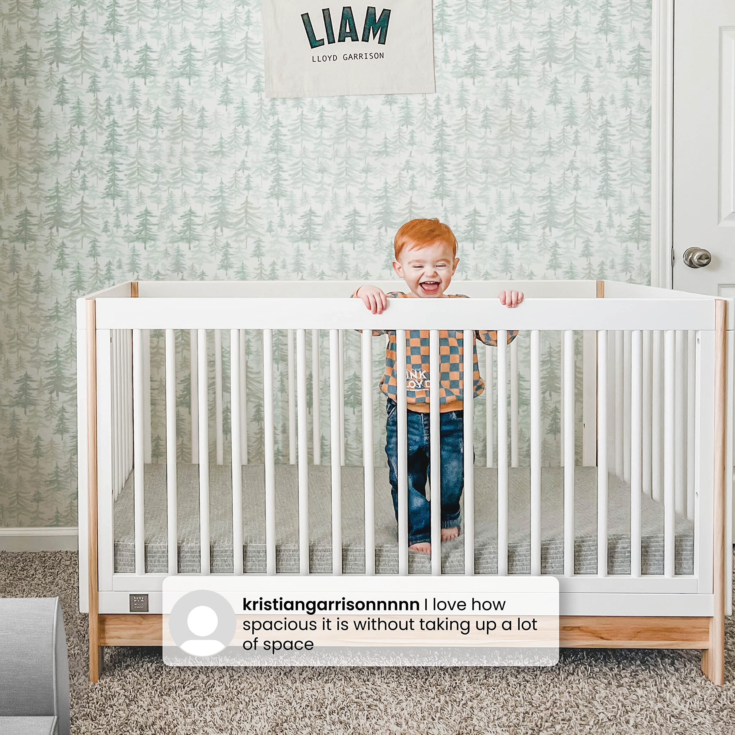 GAP babyGap Tate 4-in-1 Convertible Crib - Greenguard Gold Certified, Bianca White/Natural