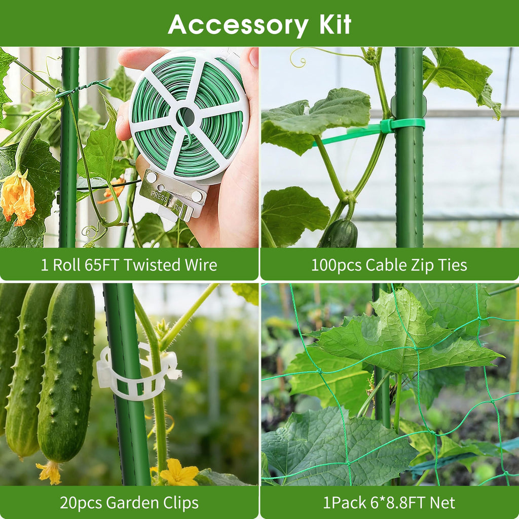 Cucumber Trellis for Raised Bed,U-Shape Garden Trellis for Climbing Plants Outdoor, Metal Arch Vegetables Trellis, Plant Support for Vine (Green, 31.5" Lx21.6 Wx47.2 H-Small)
