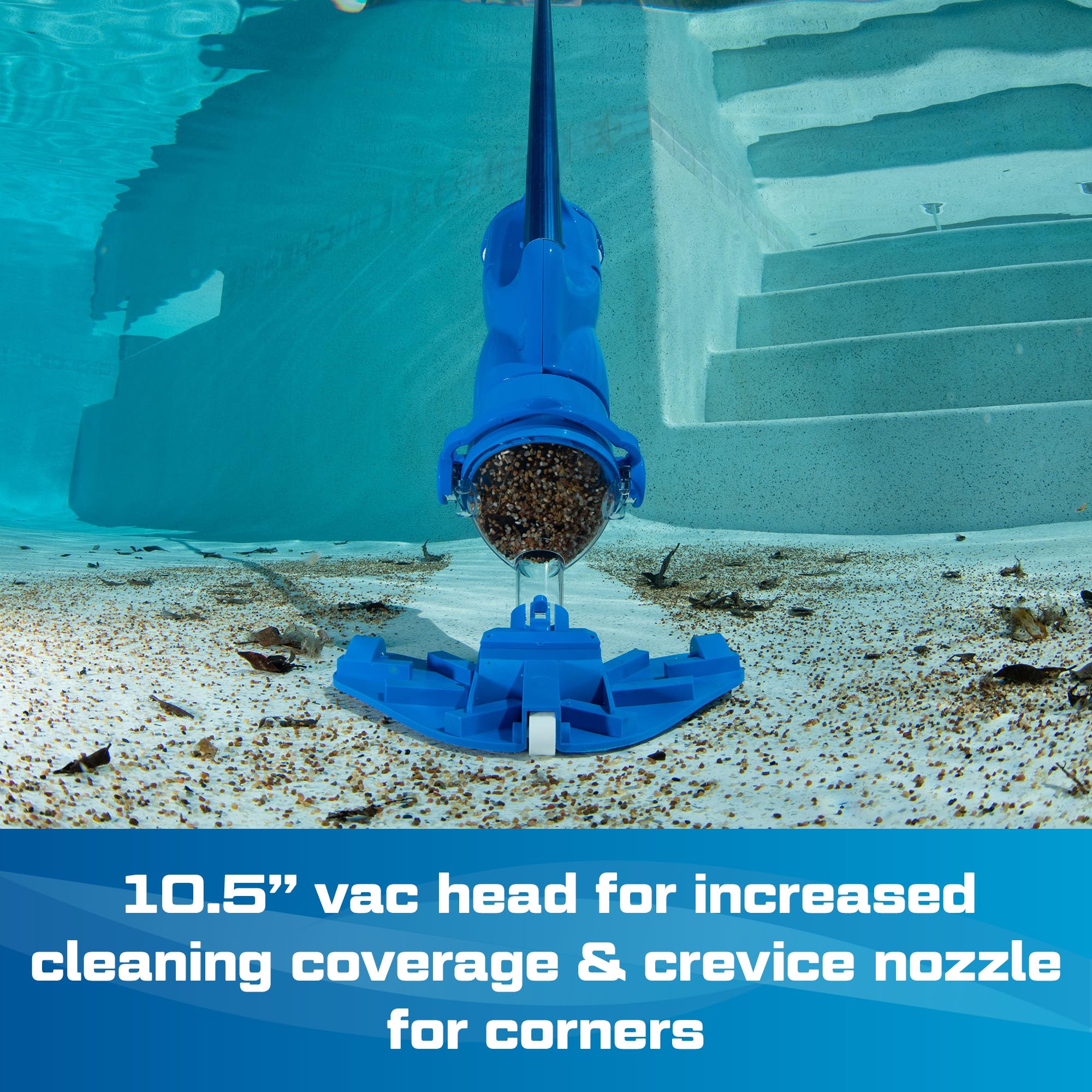 POOL BLASTER Catfish Cordless Pool Vacuum for Spot-Cleaning, Hot Tubs & Spas, Handheld Rechargeable, up to 45 Min Runtime, Quick, Efficient Swimming Pool Cleaner, Above Ground & Inground Pool Steps
