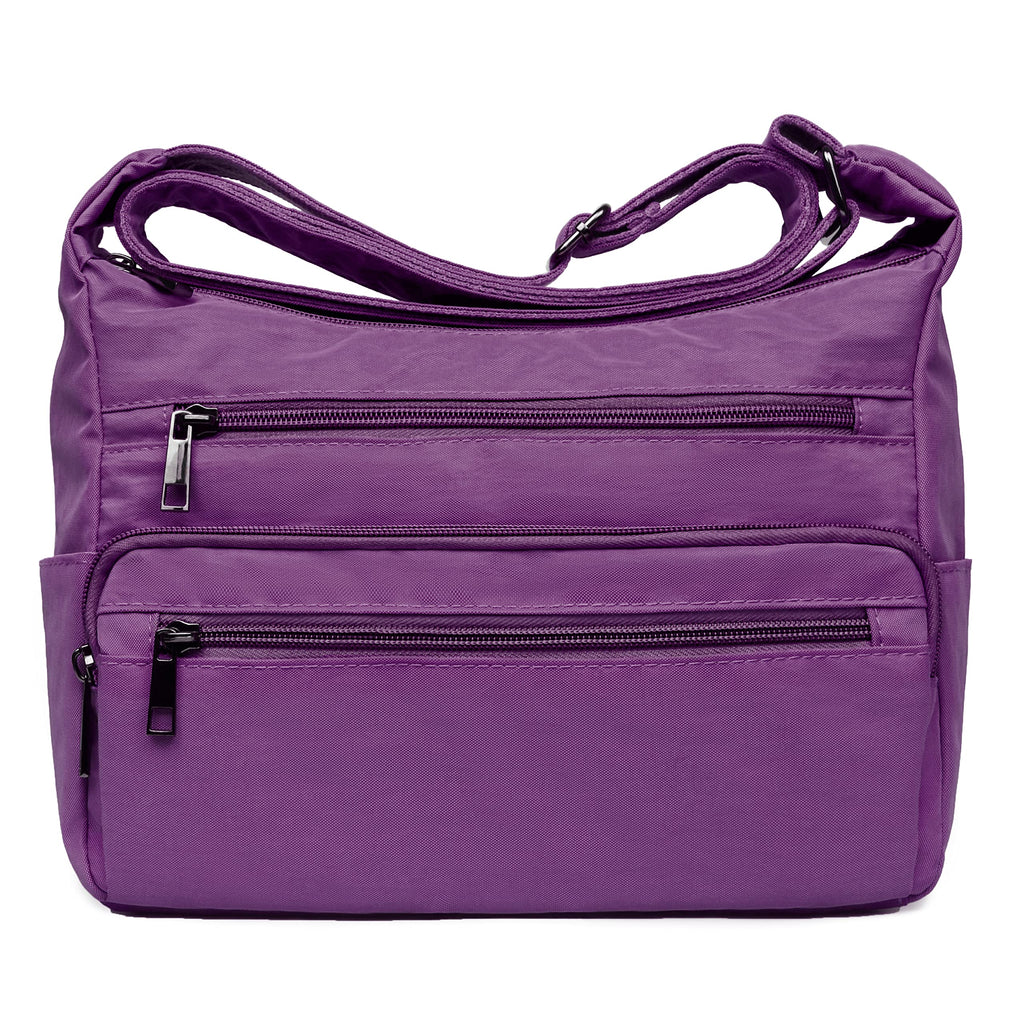 VOLGANIK ROCK RFID Purses for Women Fabric Nylon Multi Pocket Crossbody Bag Ladies Travel Handbag