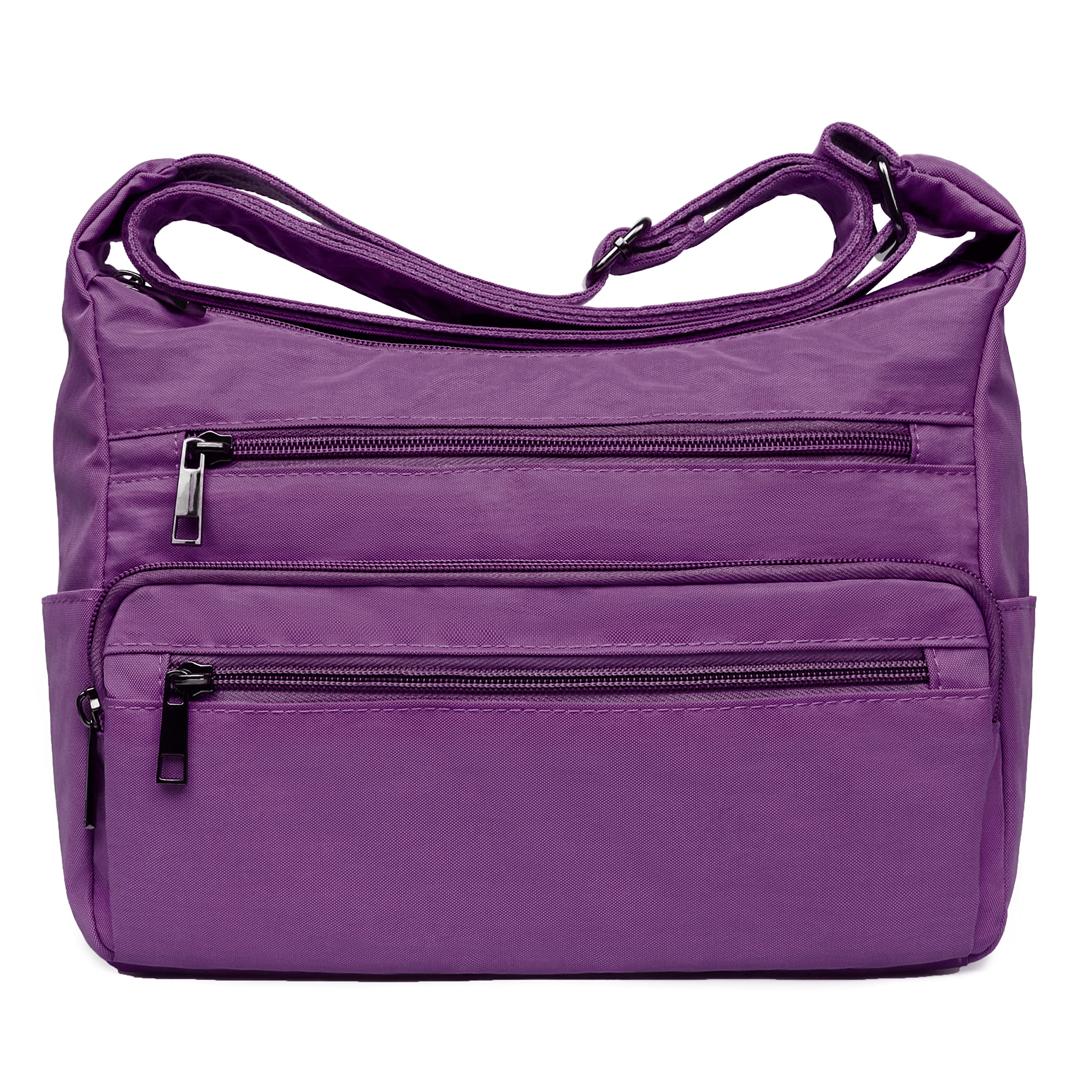 VOLGANIK ROCK RFID Purses for Women Fabric Nylon Multi Pocket Crossbody Bag Ladies Travel Handbag