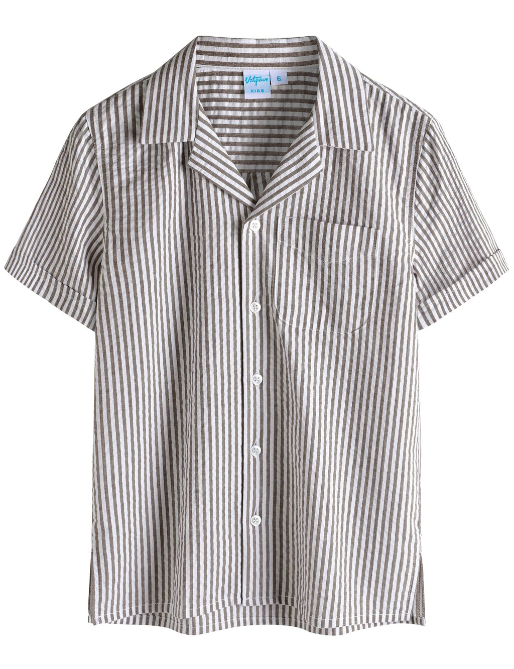 VATPAVE Boys Button Down Shirt Short Sleeve Casual Hawaiian Shirt Cuban Collar Summer Beach Shirts with Pocket