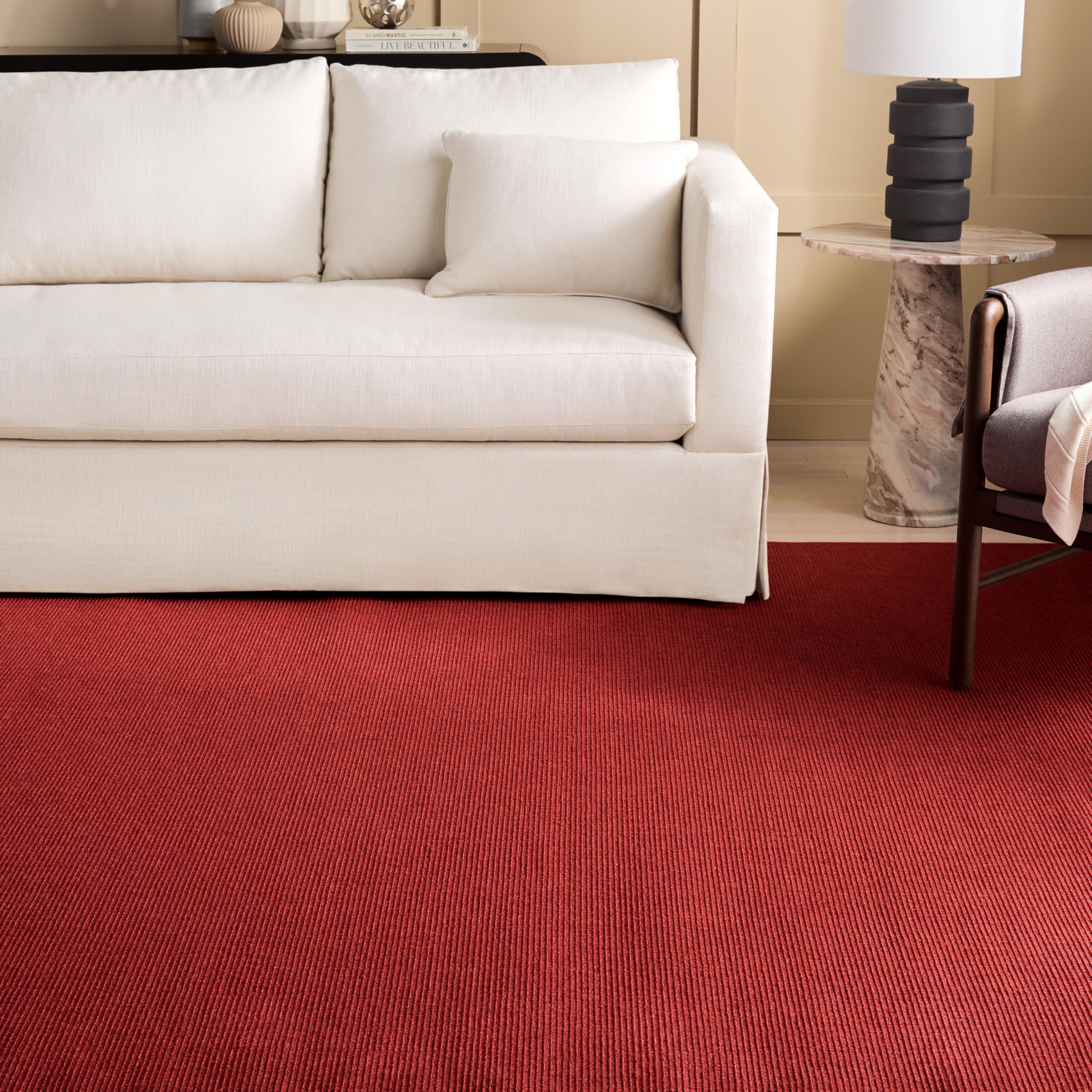 Martha Stewart x SAFAVIEH Area Rug Collection - 1'9" x 2'10", Beige & Ivory, Sisal & Jute, Farmhouse Style, Ideal for Living Room, Bedroom, Office, Dining Space (MSR9501C)