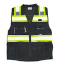 Men's Black Series Safety Vest with Zipper and Utility Pockets (Medium, Black)