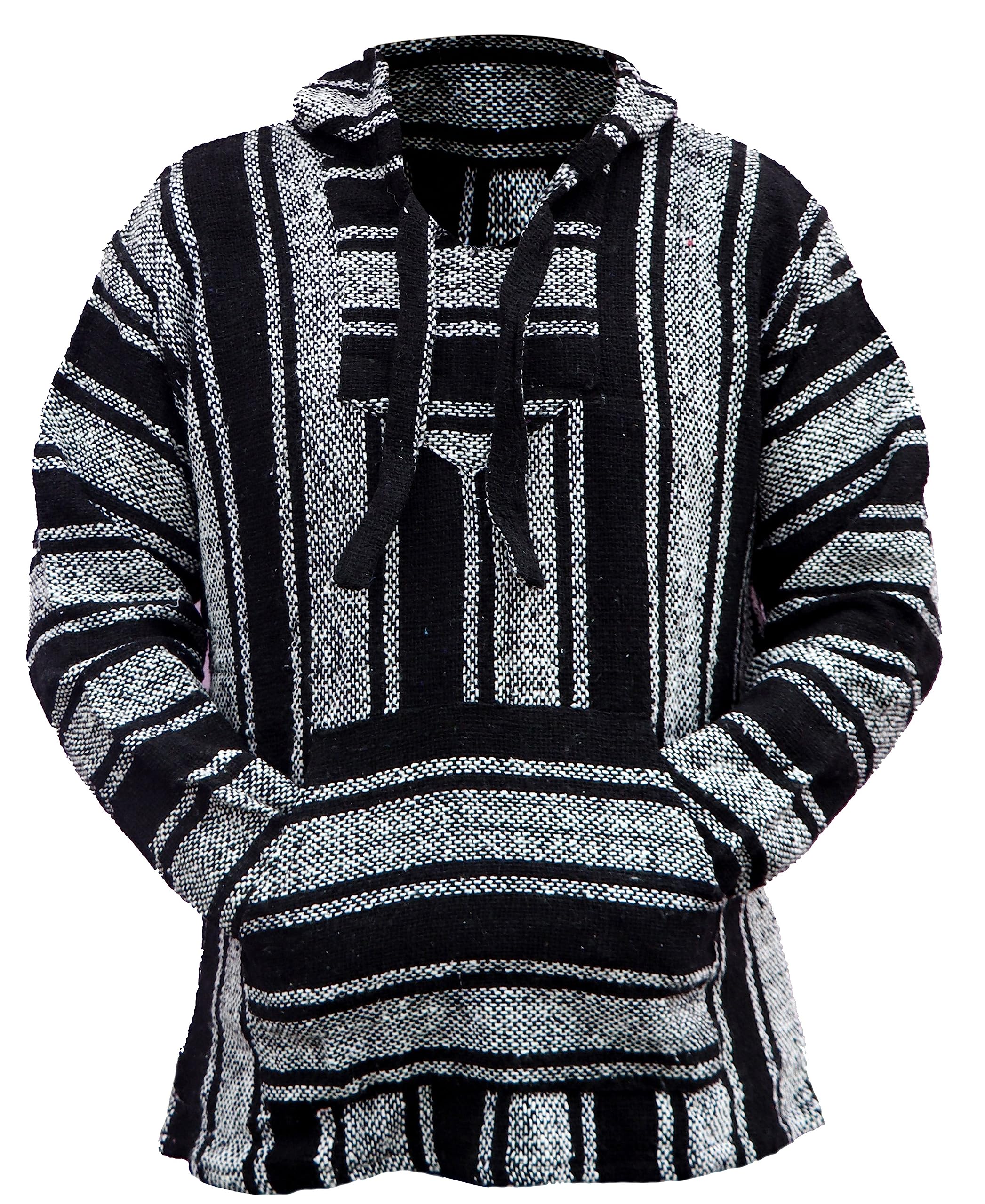 Del Mex Mexican Baja Hoodie Hippie Surf Poncho Sweater Sweatshirt Pullover Jerga