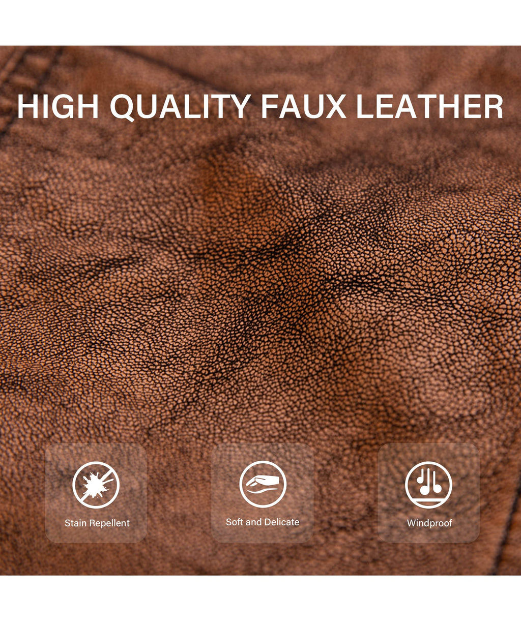 Bellivera Women's Faux Leather Casual Jacket 2026 Spring Trendy Motorcycle Outfits Lightweight Classic Coat
