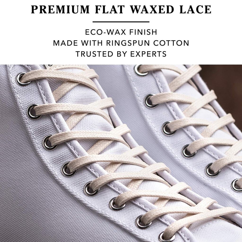 Premium Flat Waxed Cotton Boot Laces - Cobbler's Choice Shoe Laces - Durable and Beautiful!