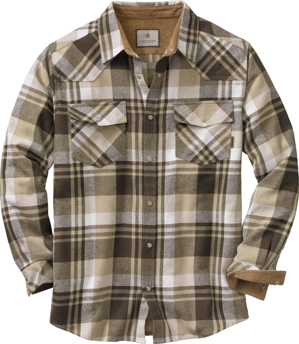 Legendary Whitetails Mens Western Button Up Brushed Cotton Flannel Shirt