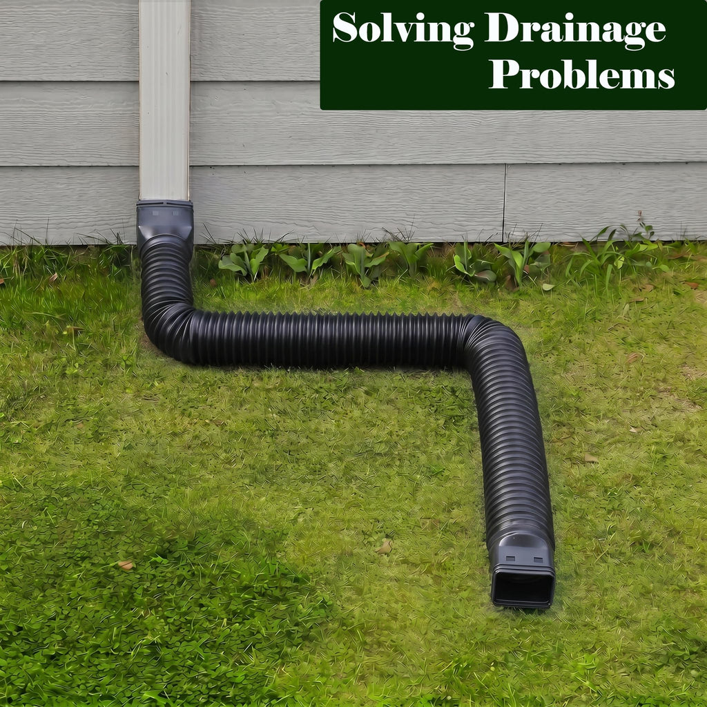 Ogutter Rain Gutter Downspout Extensions, Downspout Extender for Rainwater Drainage Flexible, Down Spout Drain Extension Pipe and Extendable from 21 to 66 Inches (Black)