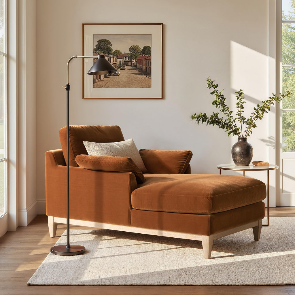 Jennifer Taylor Home Pasadena 36" Wide Modern Farmhouse Accent Arm Chair, Burnt Orange Performance Velvet
