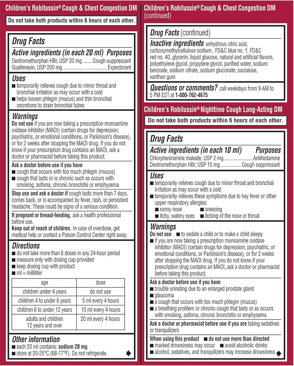 Children's Robitussin DM Day and Night Cough Relief Value Pack, Cough Medicine, Grape/Fruit Punch Flavor - 4 Fl Oz x 2