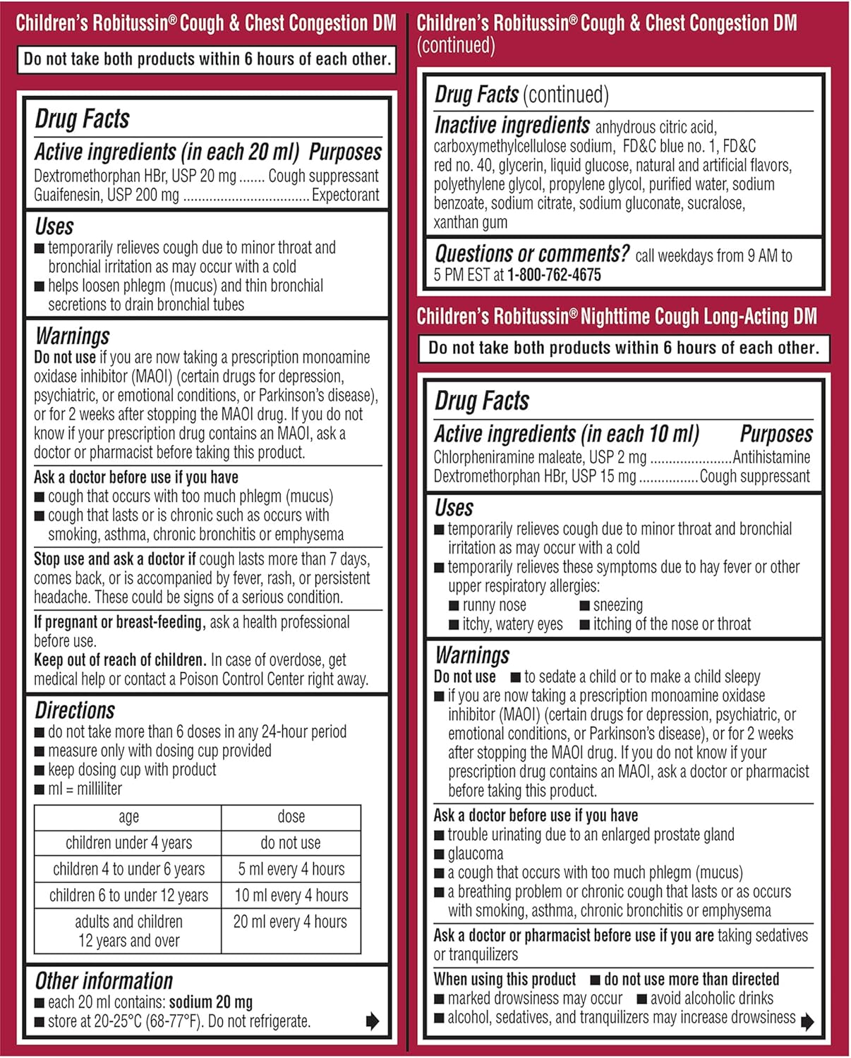Children's Robitussin DM Day and Night Cough Relief Value Pack, Cough Medicine, Grape/Fruit Punch Flavor - 4 Fl Oz x 2