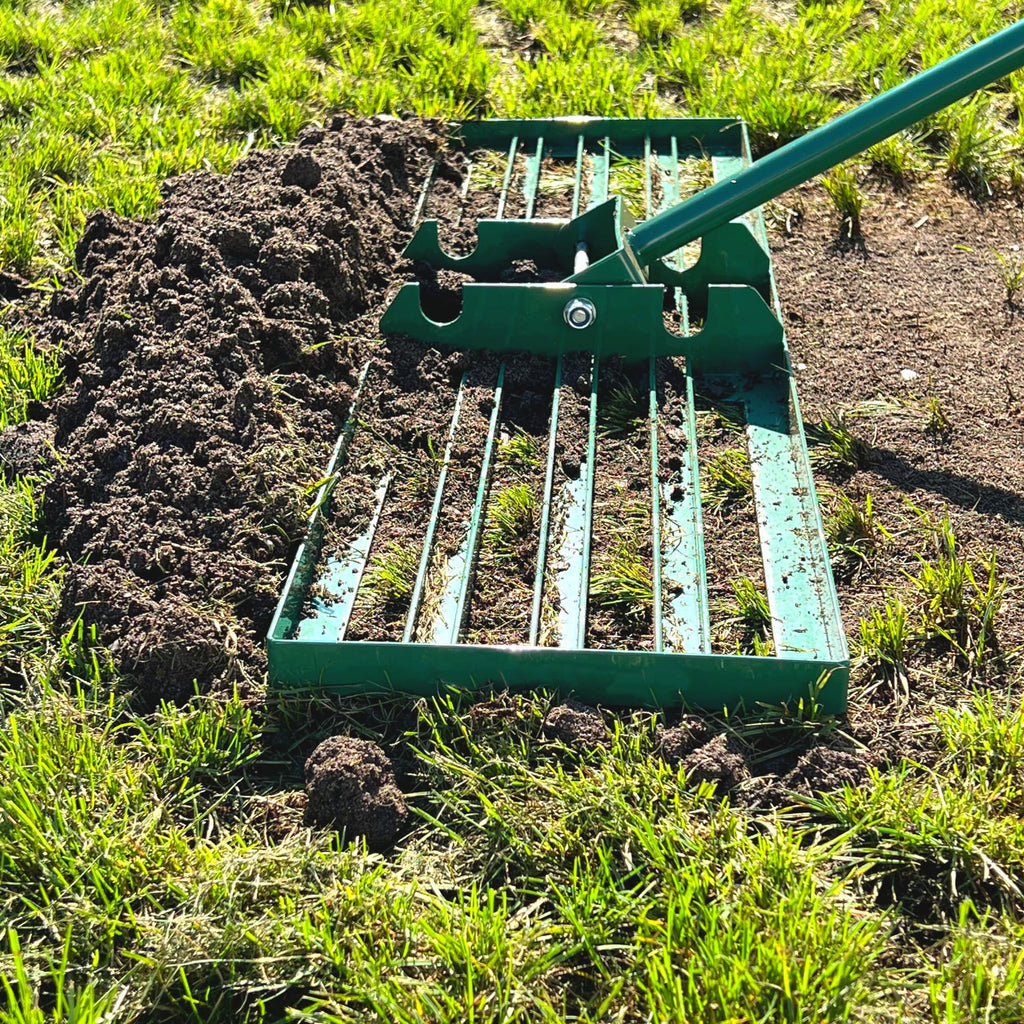 LANDZIE - The Original Lawn Leveling Rake – 24" Steel Handle Yard Leveler, Lawn Level Tool for Creating a Flat Surface - Works for Soil, Dirt, Topdressing, and Ground