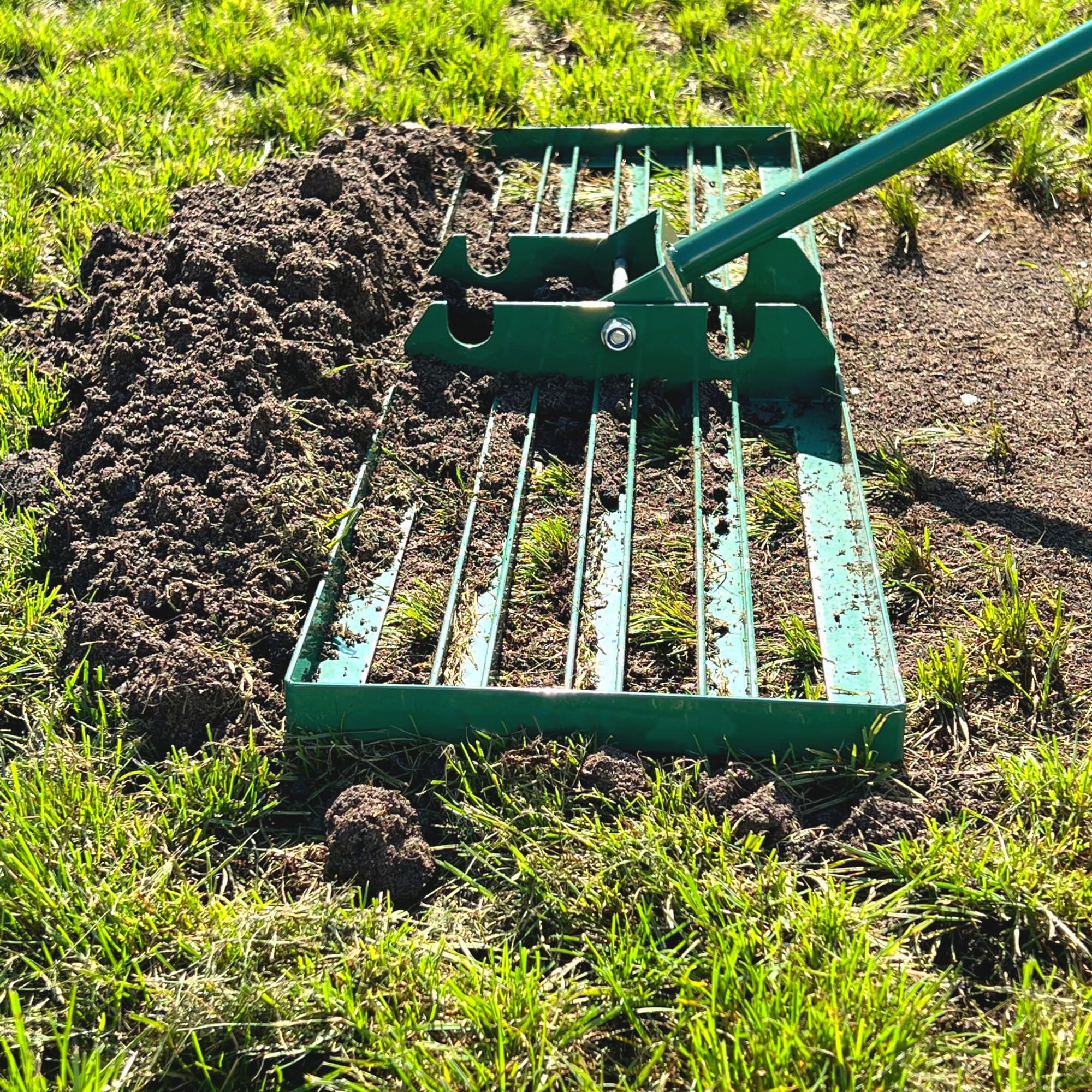 LANDZIE - The Original Lawn Leveling Rake – 24" Steel Handle Yard Leveler, Lawn Level Tool for Creating a Flat Surface - Works for Soil, Dirt, Topdressing, and Ground