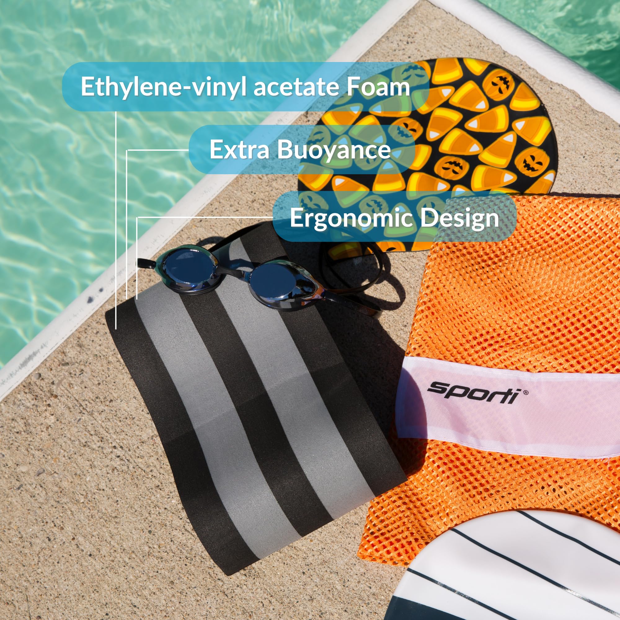 𝗦𝗽𝗼𝗿𝘁𝗶 Power Swim Paddles for Lap Swimming - Adjustable Straps - Lap Swimming Gears - Hand Paddles for Adults & Kids