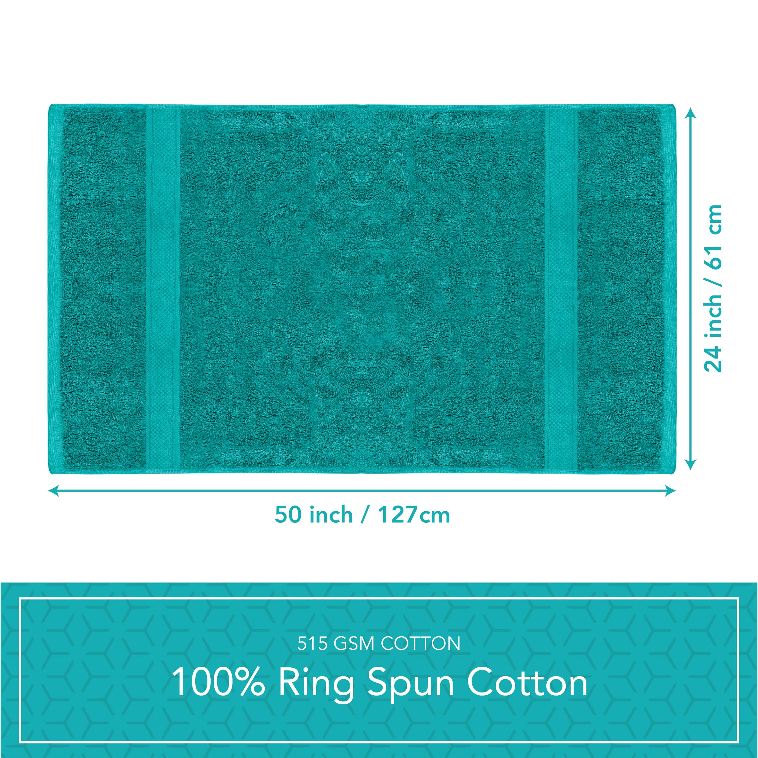 Pleasant Home Bath Towels Set of 6 (24” x 50”) 100% Cotton, 515 GSM | Lightweight, Soft & Highly Absorbent Luxury Towels for Bathroom | for Gym, Pool & Spa | 6 Pack, Gray