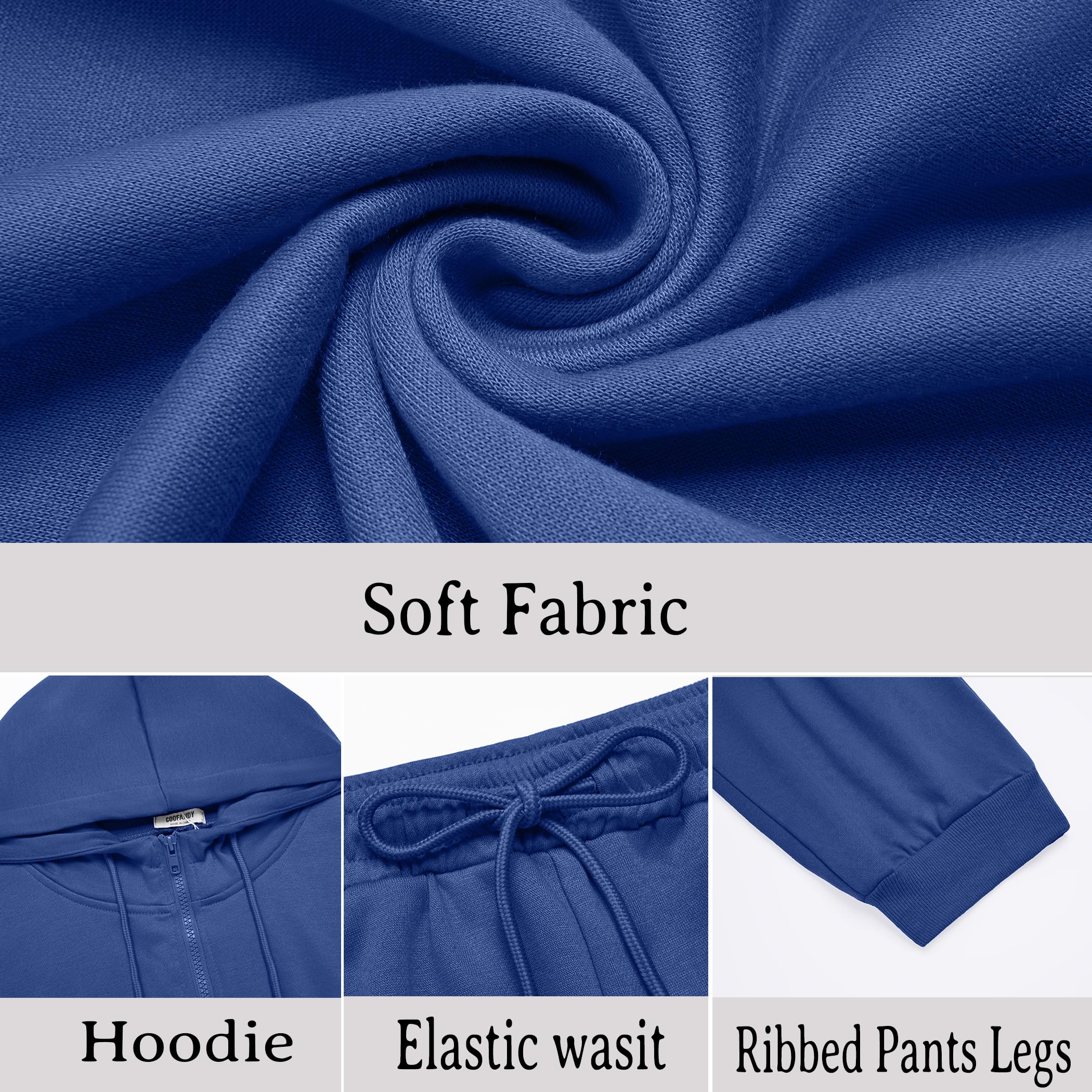 COOFANDY Sweatsuits for Men 2 Piece tracksuit Sets Full Zip Hoodie Sweatpants for Men Casual Sports Jogging Suits S-4XL